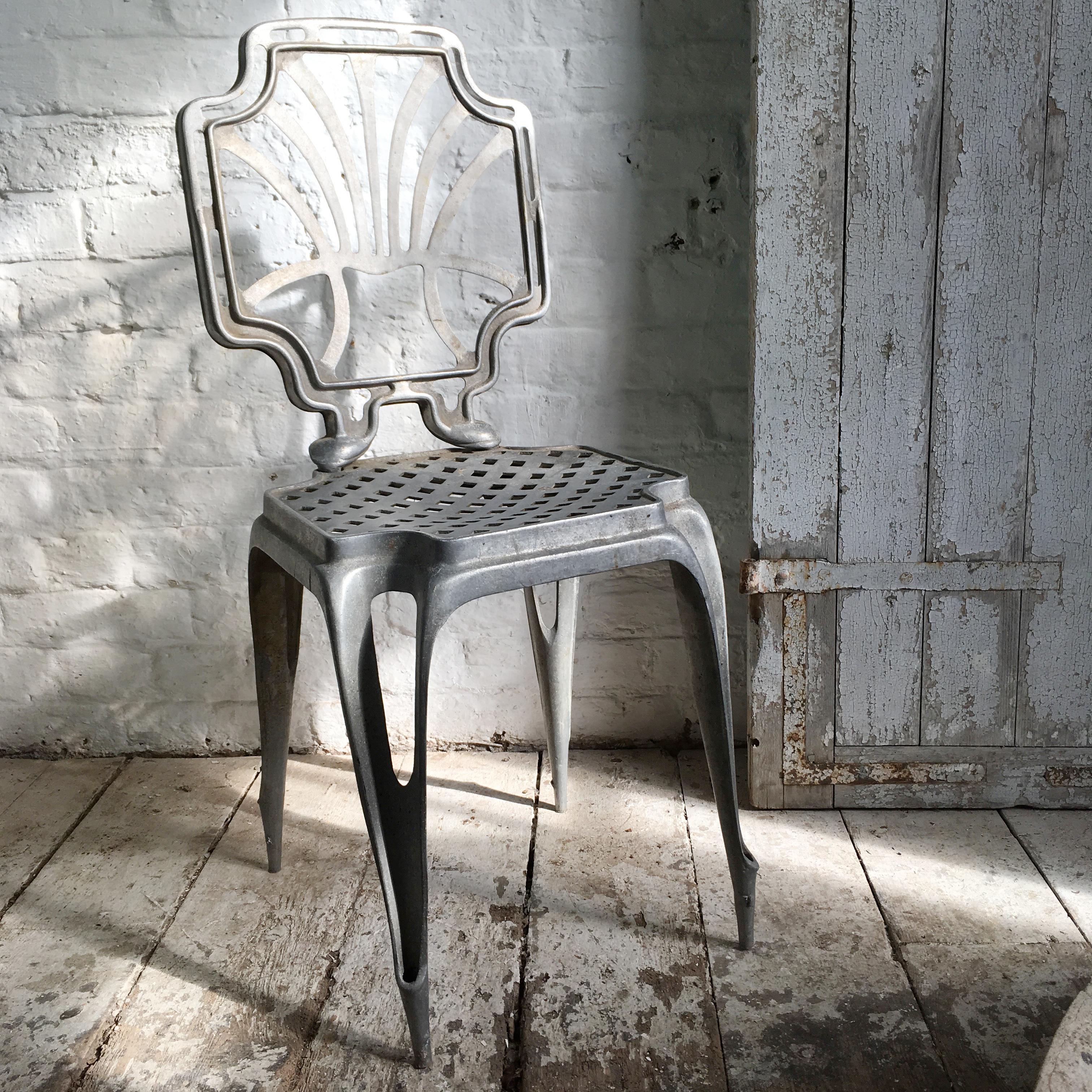 French Joseph Mathieu Silver Art Deco 'Multiples' Chair, 1920, France For Sale