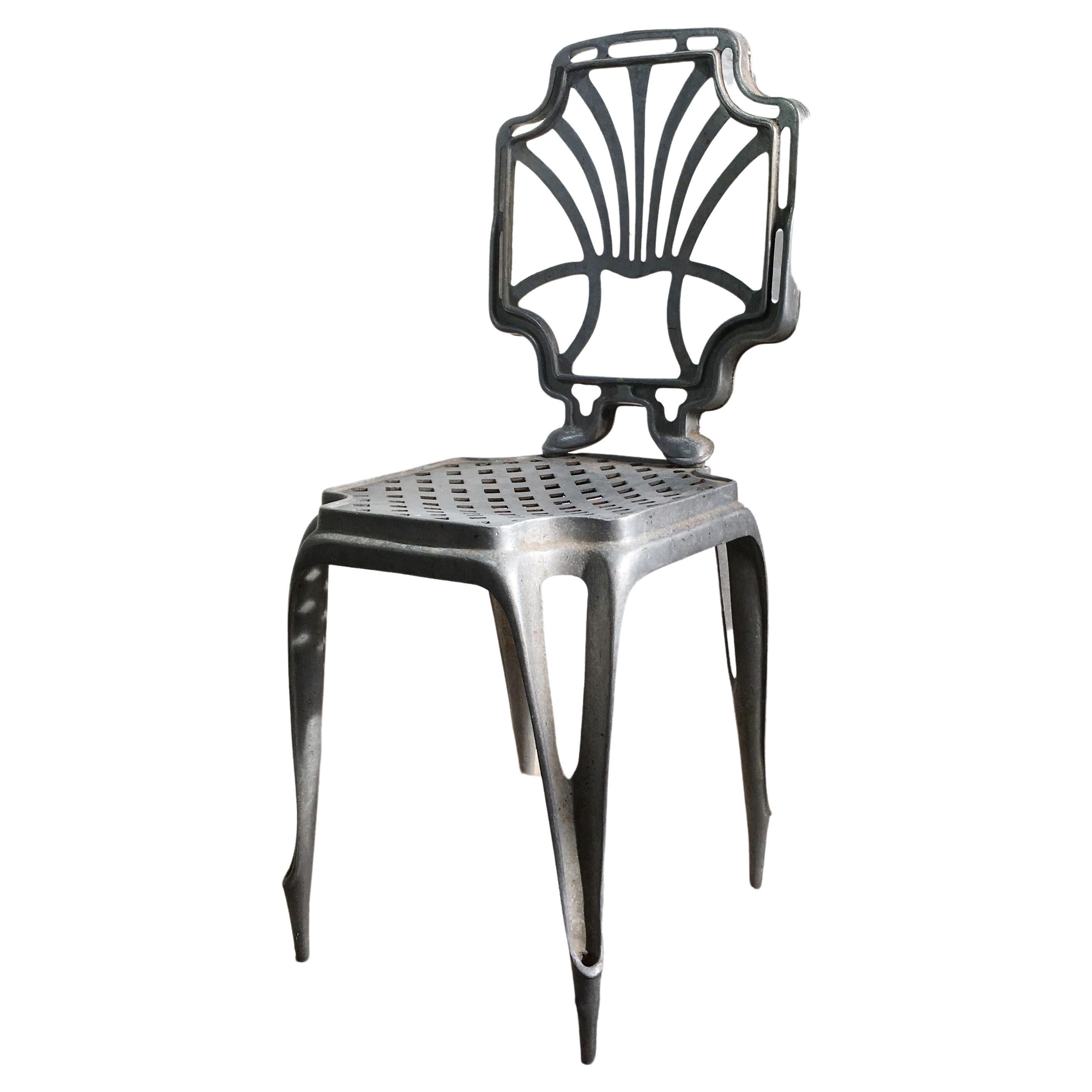 Joseph Mathieu Silver Art Deco 'Multiples' Chair, 1920, France For Sale