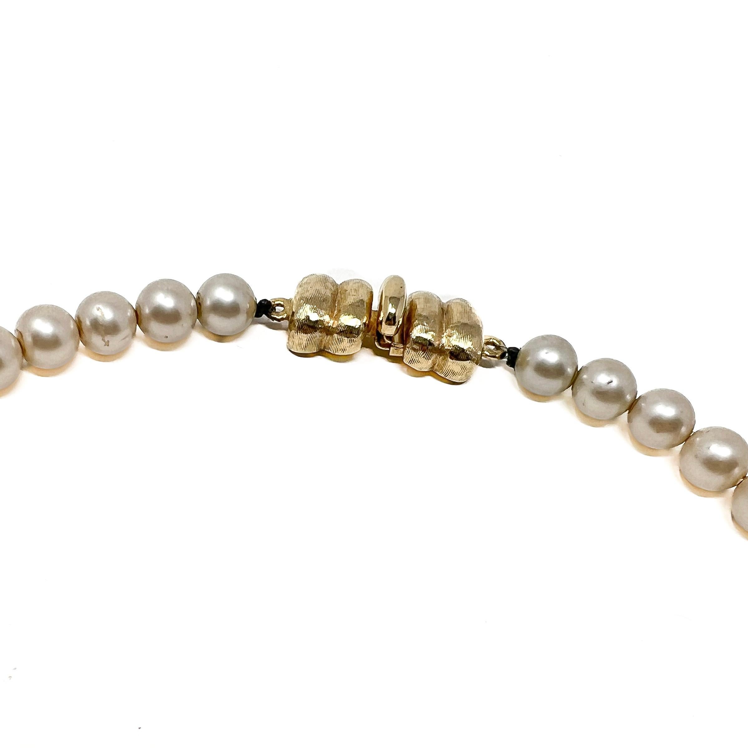 Joseph Mazer (Jomaz) Mid-Century Faux Pearl and Pink Glass Vintage Necklace 4