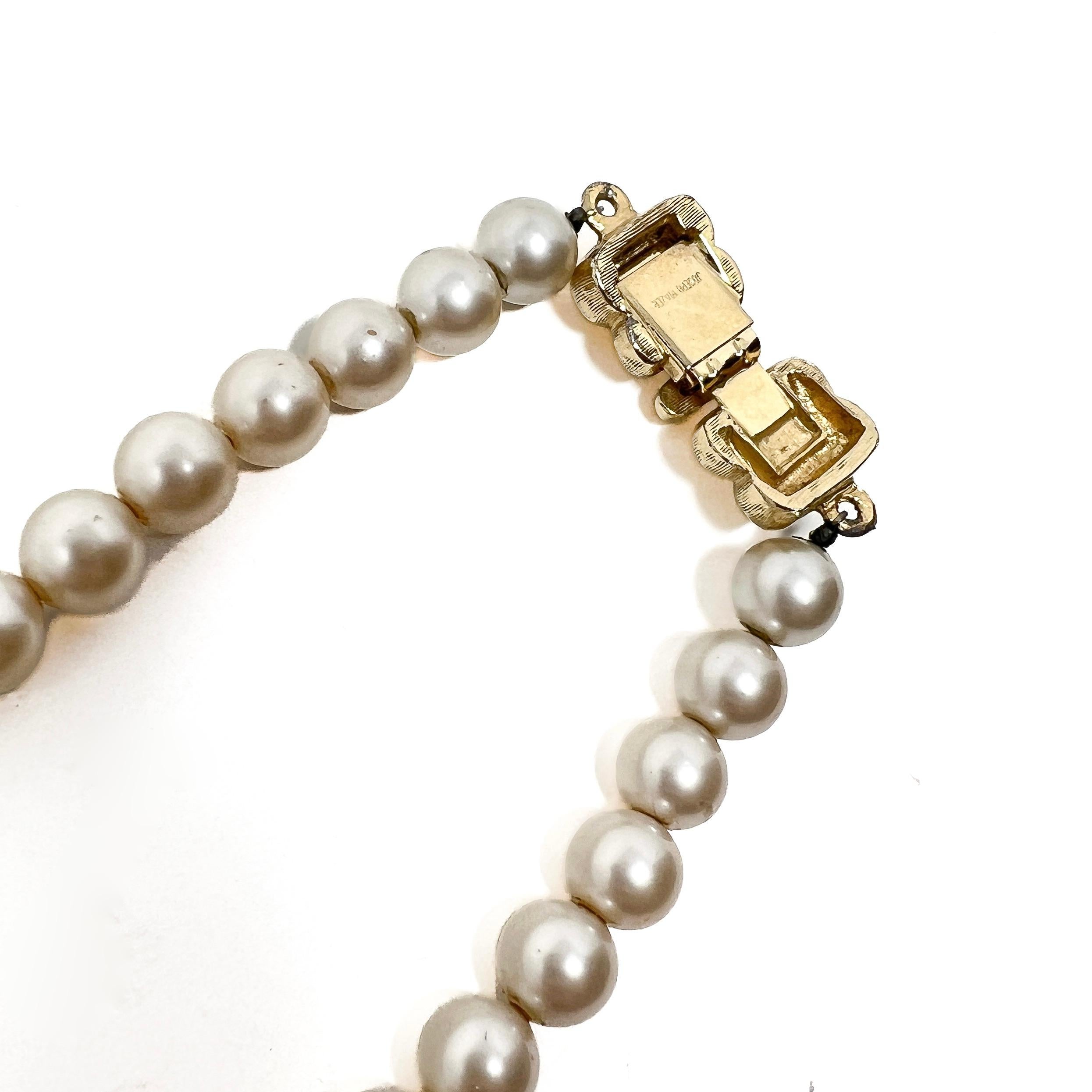 Joseph Mazer (Jomaz) Mid-Century Faux Pearl and Pink Glass Vintage Necklace 5