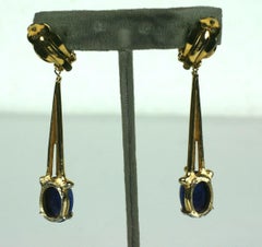 Longs boucles d'oreilles modernistes Joseph Mazer en faux lapis