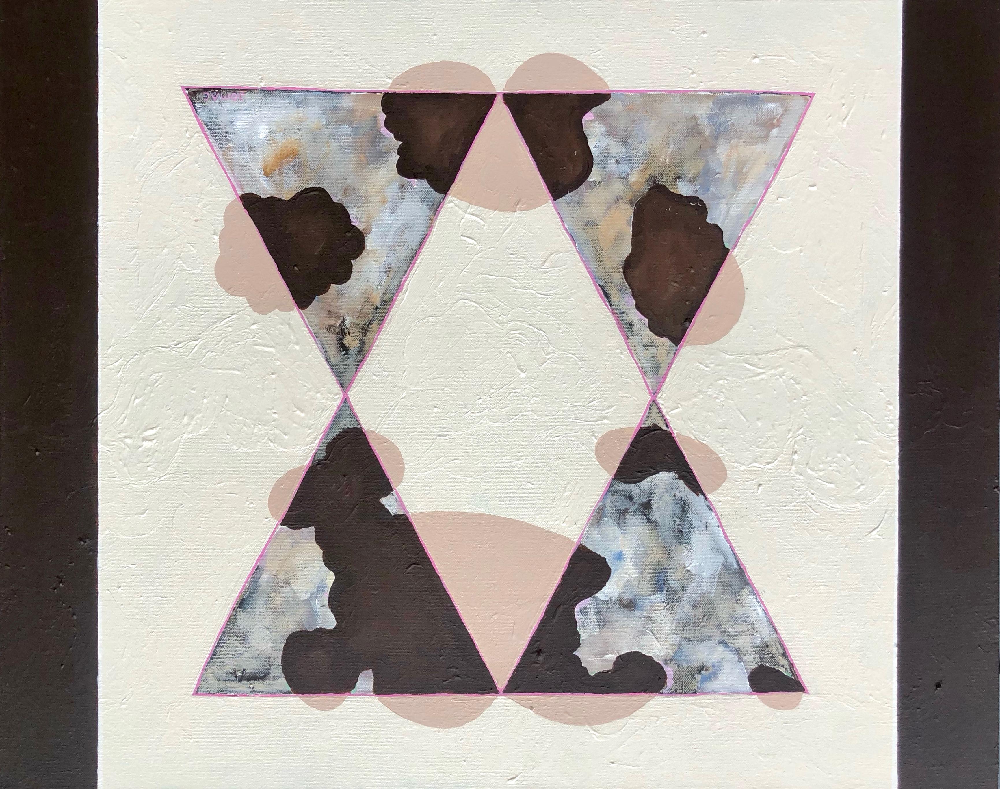 Abstract Painting Joseph McAleer - AM Contemporary : peinture contemporaine avec des formations nuageuses abstraites et des formes géométriques.