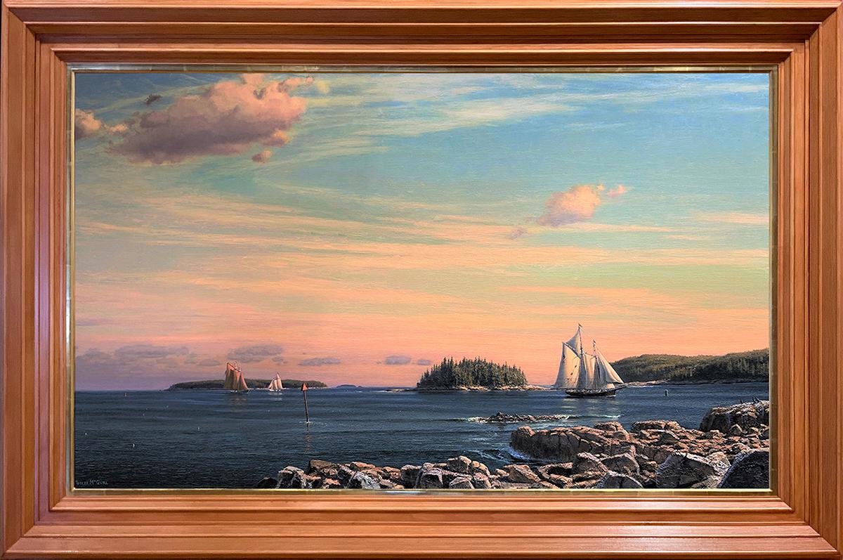 Il giorno è finito, la costa del Maine - Painting di Joseph McGurl