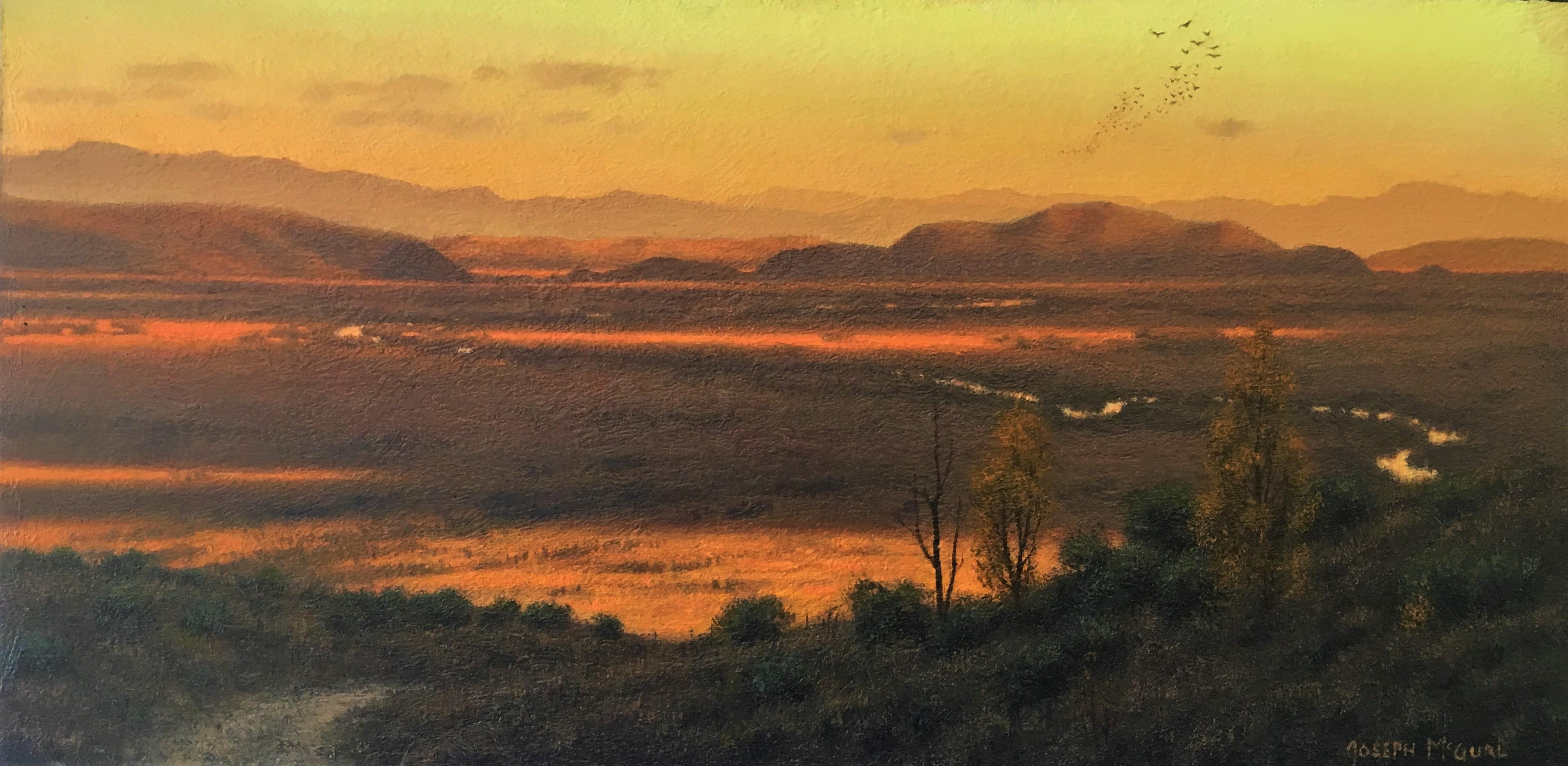 Joseph McGurl Figurative Painting - "Far Away, " Oil Painting