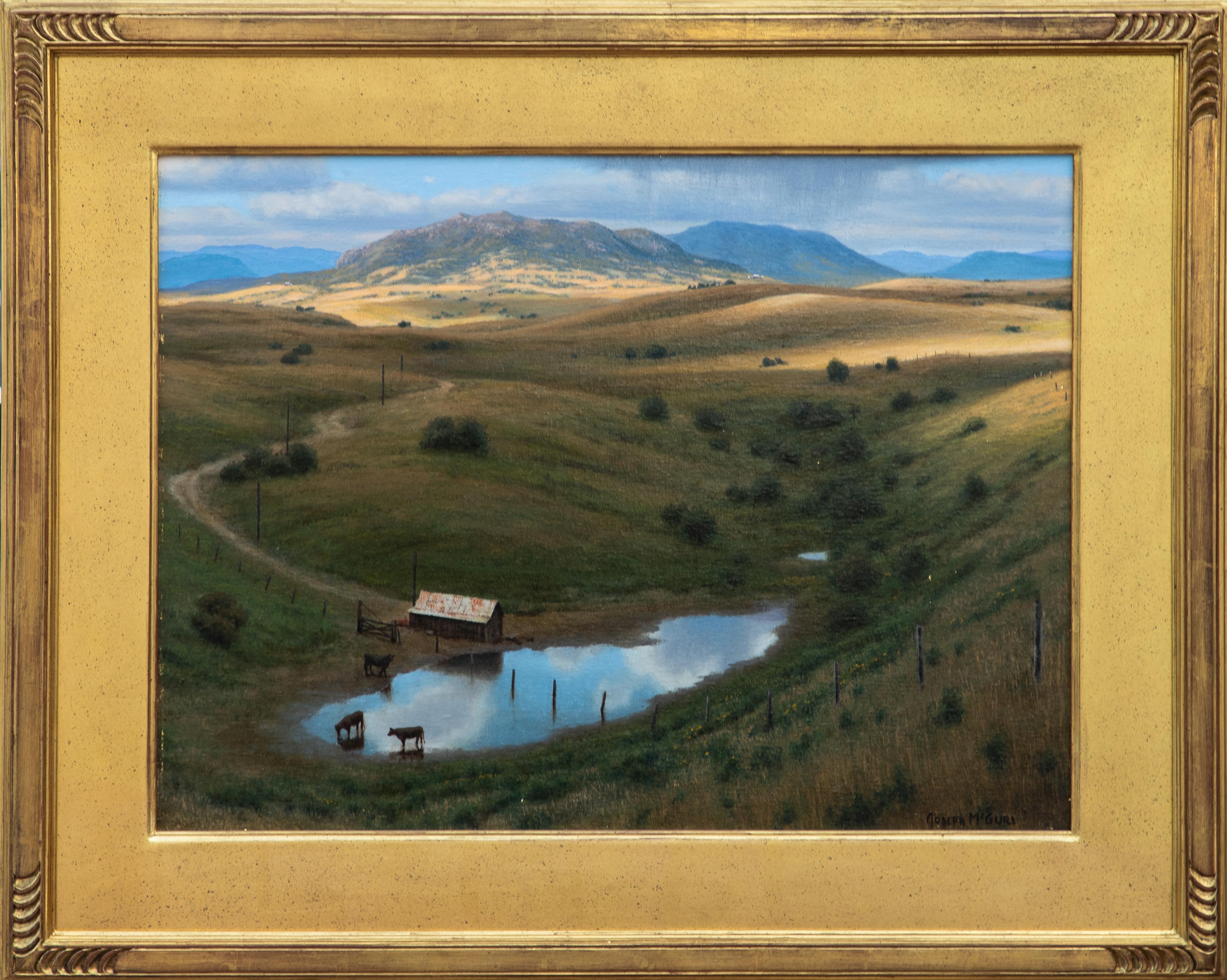 Landscape Painting de Joseph McGurl - Tierras de rancho después de la lluvia