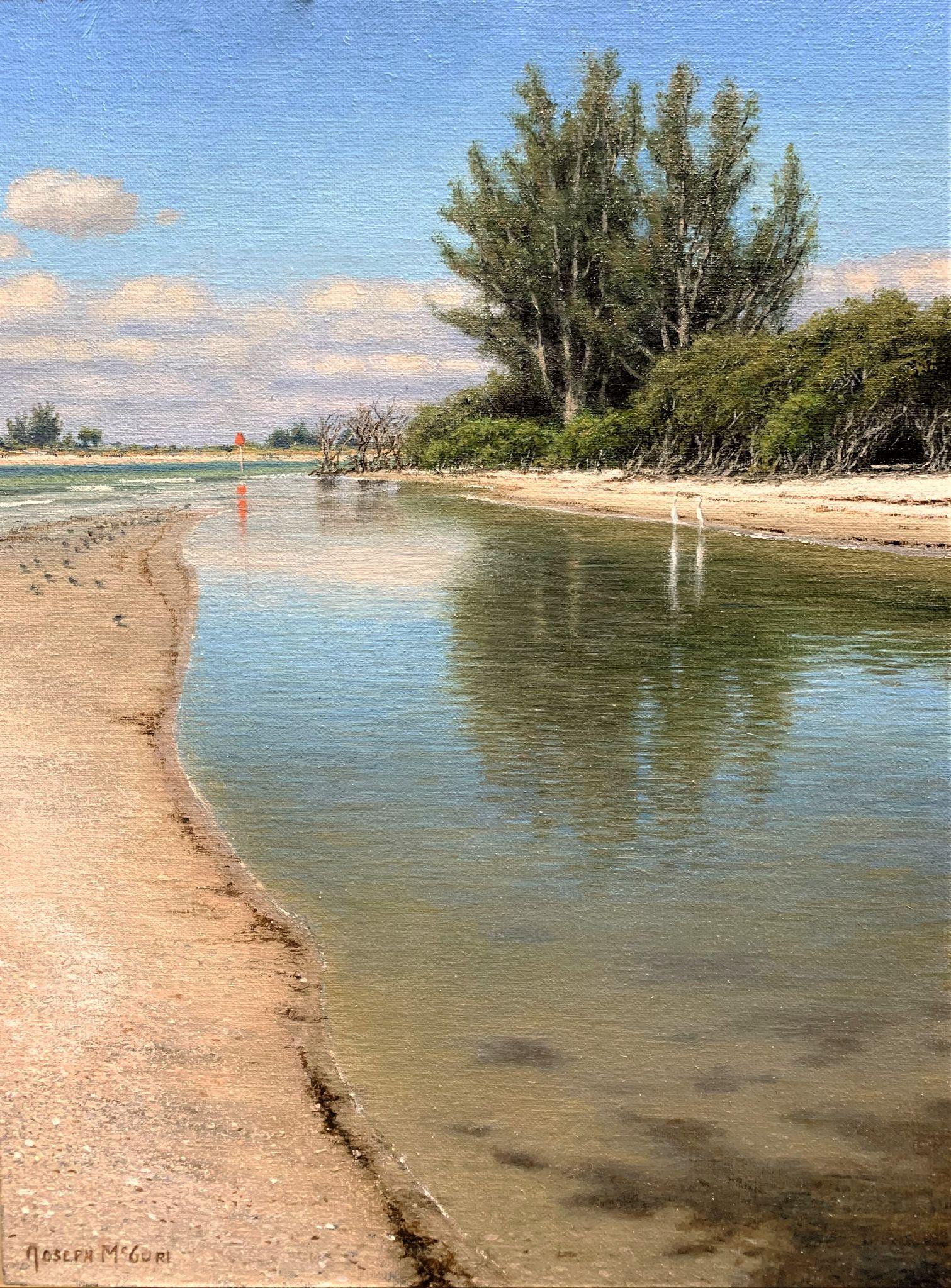 Joseph McGurl Landscape Painting – The Florida Waterways, Gezeiten-Pool