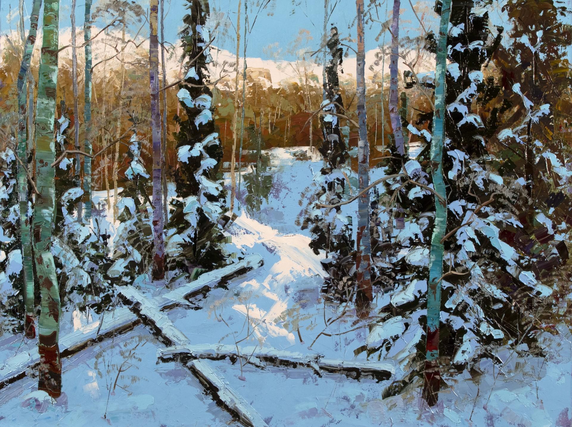 Joseph McKay Landscape Painting – A. Winter Grün