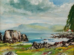 Vintage Oil Painting of the North Rocky Coastline of Ireland by Northern Irish Artist