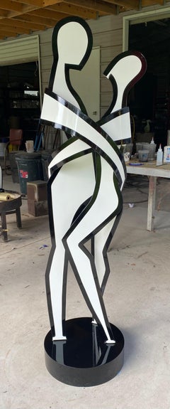 Escultura Grande Amantes Blanco y Negro