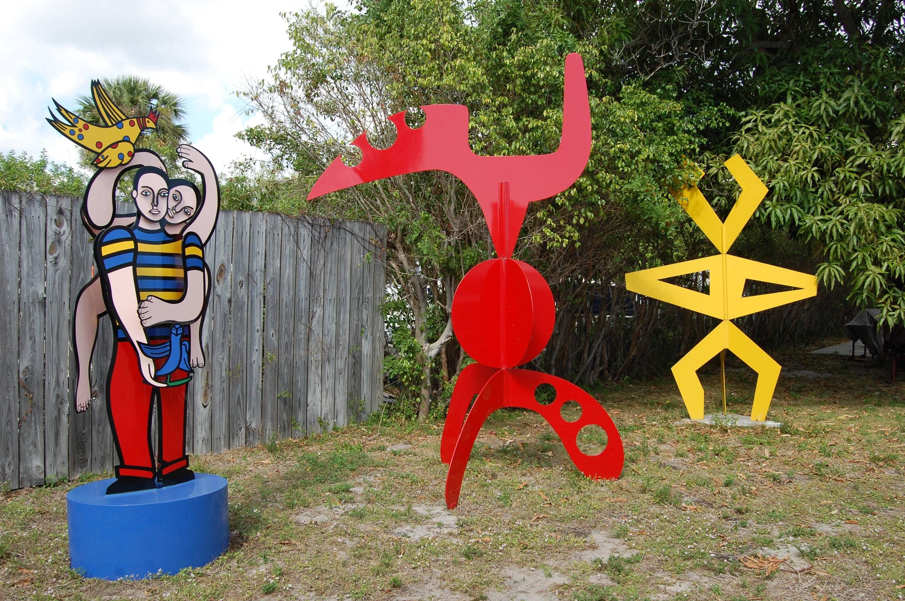 Planeta X  Escultura grande de metal rojo
Aluminio y pintura de uretano para coches, Edición 2/5 base firmada por el artista.
La escultura está dividida en tres partes desmontadas para su envío. 
Afincado en el sur de Florida, Joseph Meerbott lleva