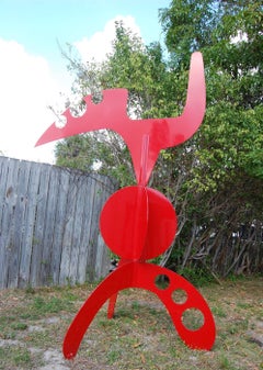Planet X  Large Red Metal Sculpture