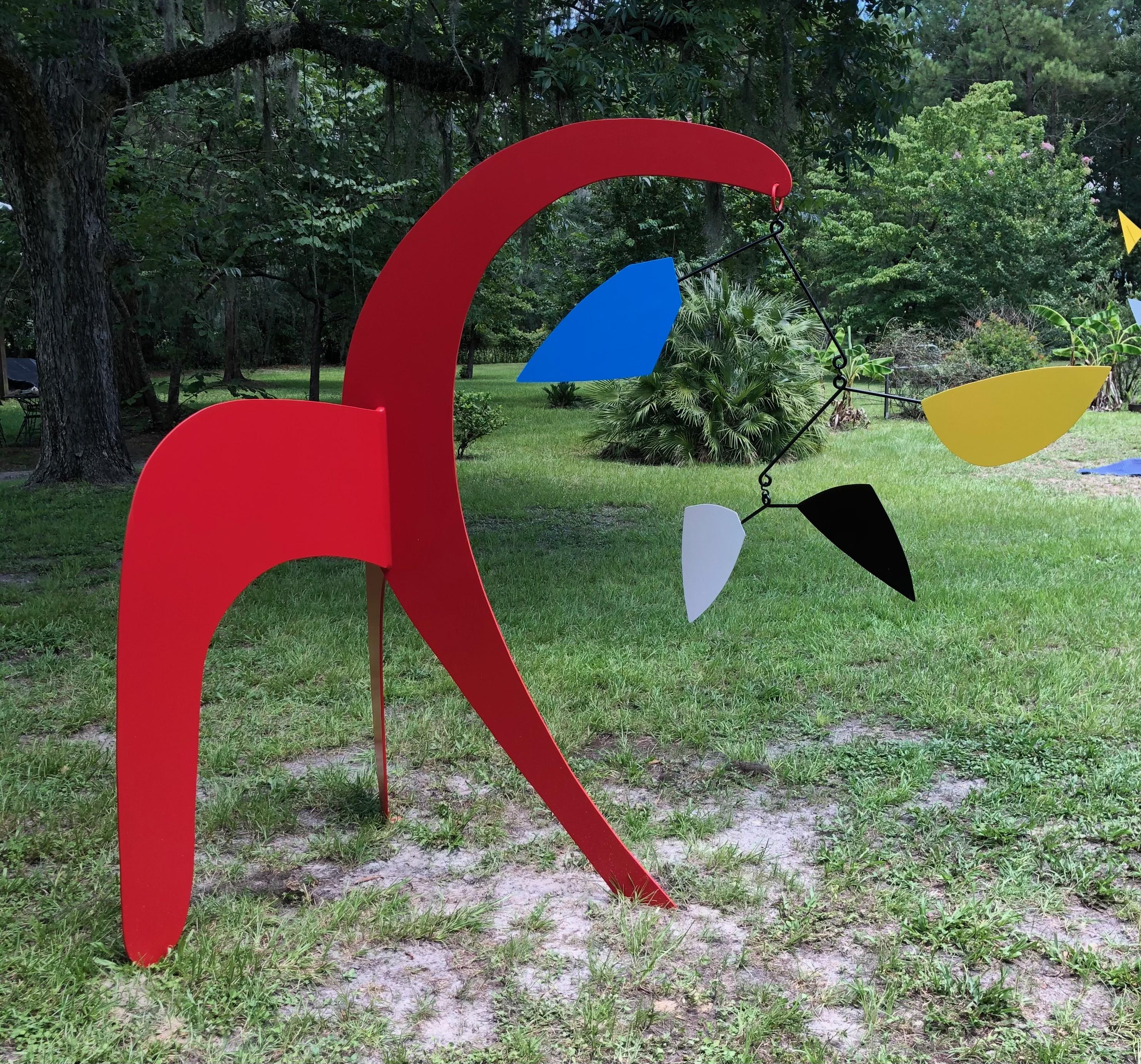 Escultura grande de jardín Oso hormiguero rojo en venta 3