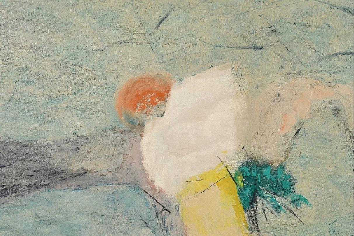 Paesaggio espressionista astratto del 1940 #20 - Abstract Painting Grigio di Joseph Meert