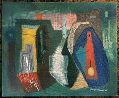 City Scape Abstract Expressionist Composition  -Jackson Pollack  Friend