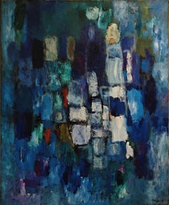 "TOTEM #3" Joseph Meert ca. 1950 Gestische abstrakte expressionistische Malerei