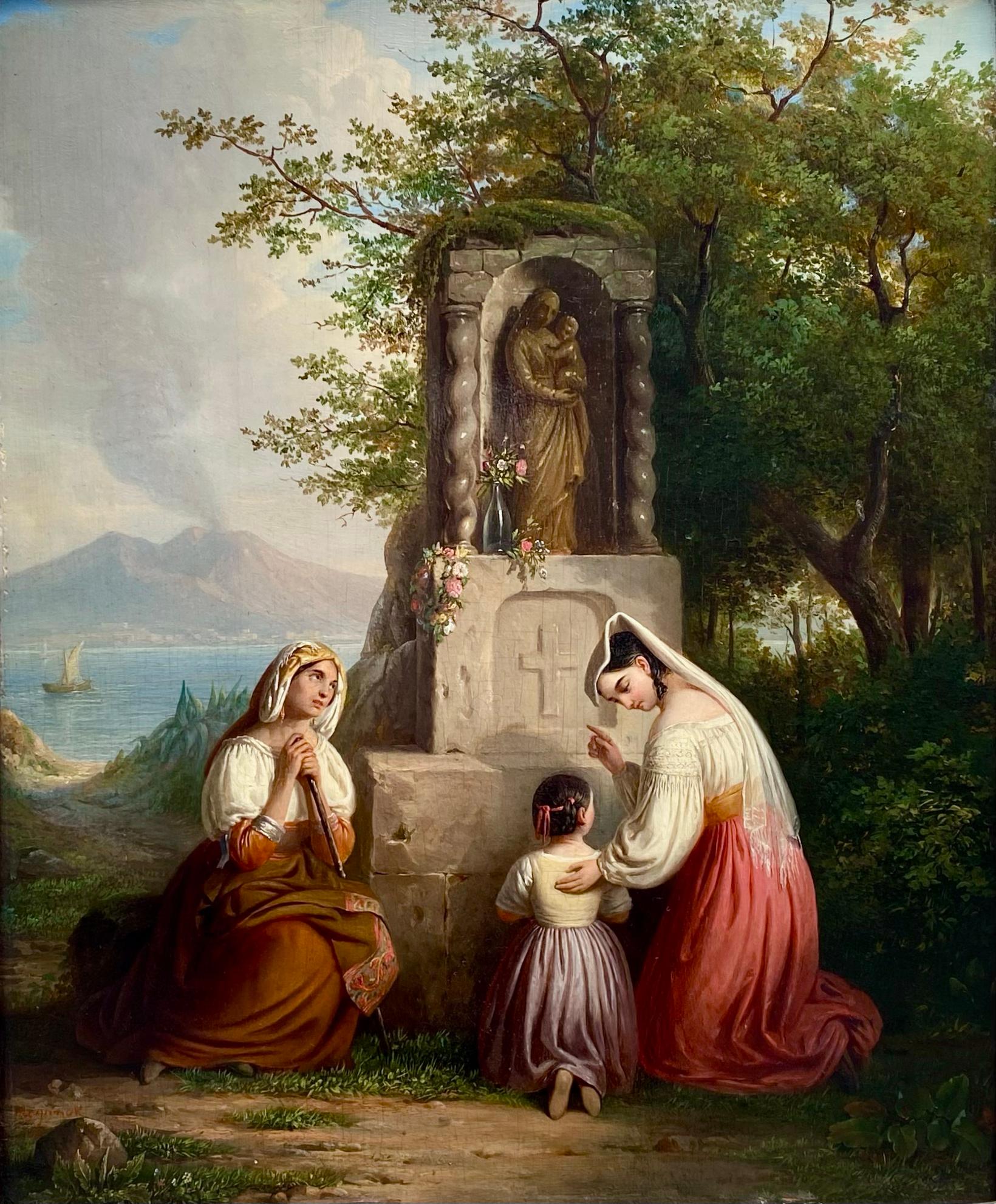 Ensemble en prière de Joseph Meganck ( 1807  - 1891 ), signé et daté de 1845 en vente 1