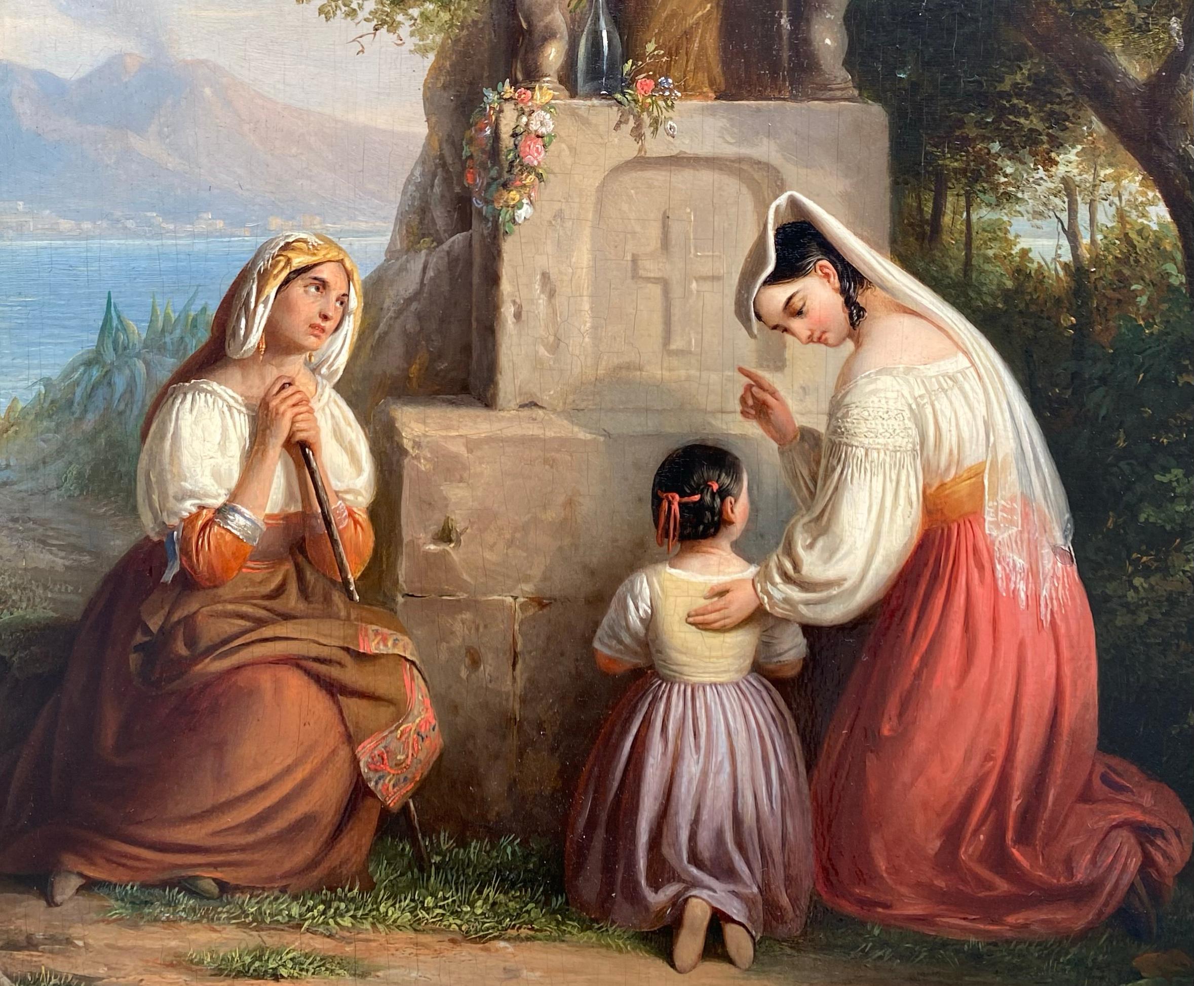 Ensemble en prière de Joseph Meganck ( 1807  - 1891 ), signé et daté de 1845 en vente 2