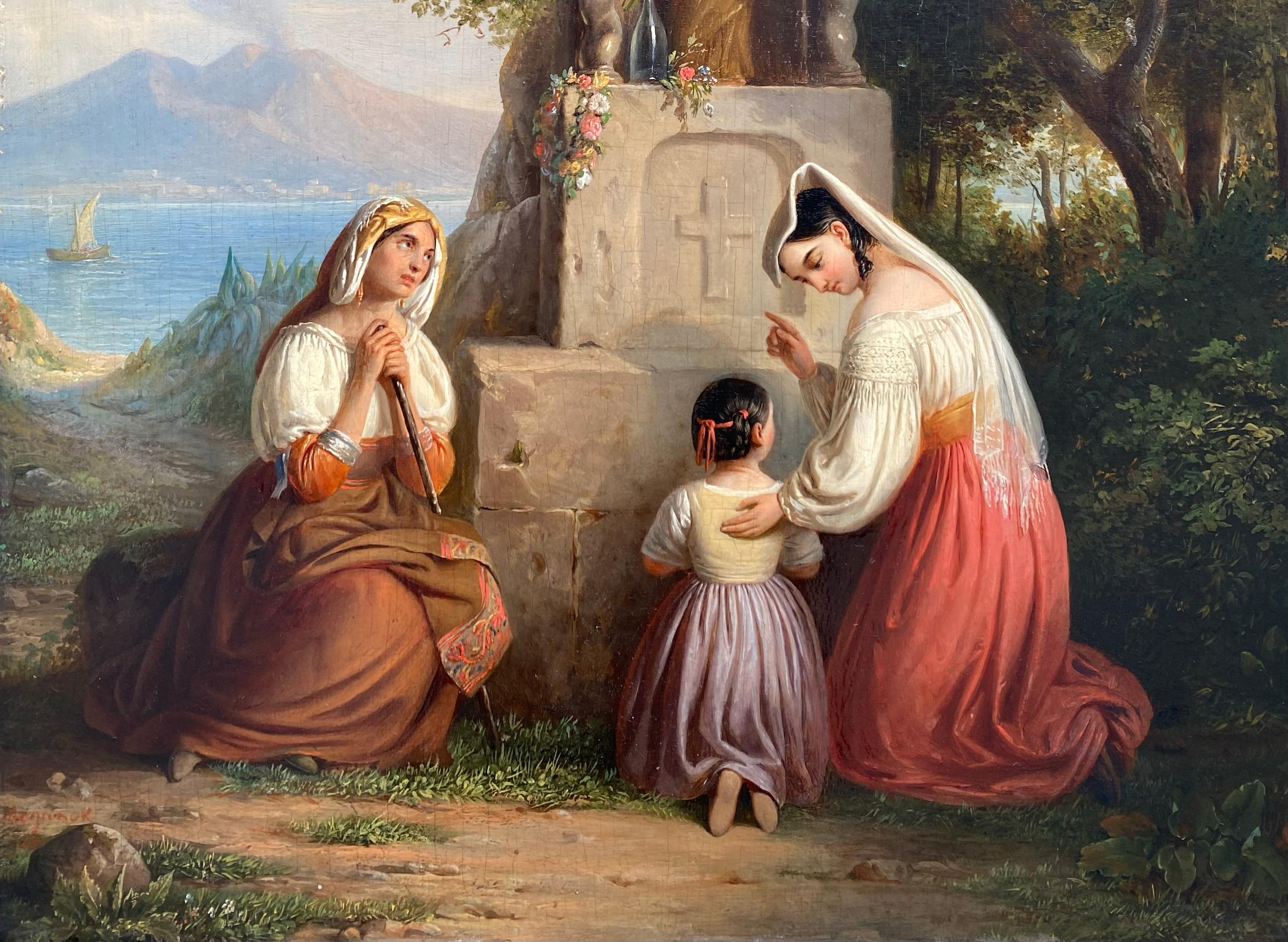Ensemble en prière de Joseph Meganck ( 1807  - 1891 ), signé et daté de 1845 en vente 3