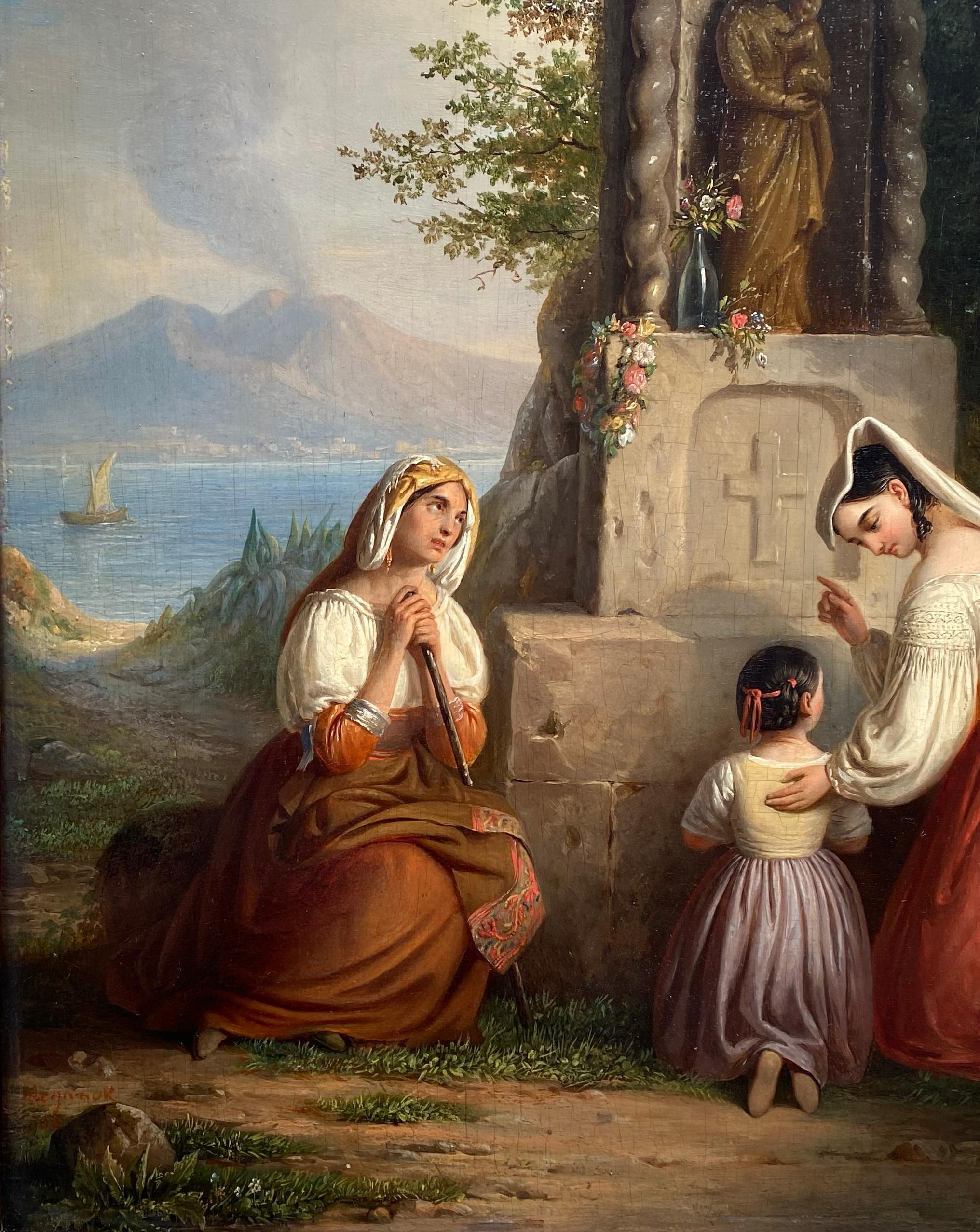 Ensemble en prière de Joseph Meganck ( 1807  - 1891 ), signé et daté de 1845 en vente 5