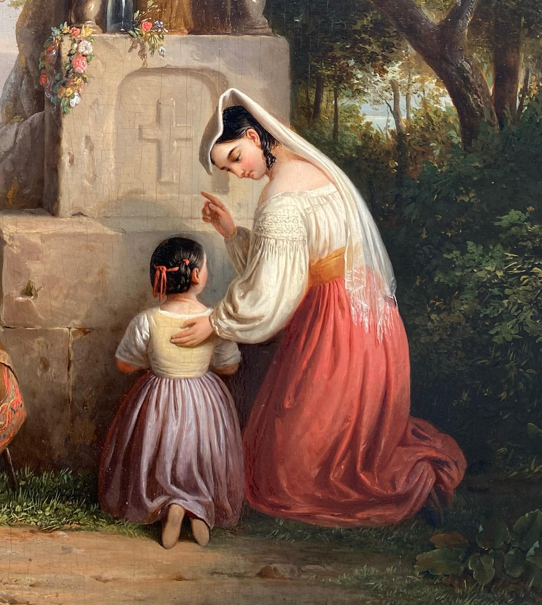 Ensemble en prière de Joseph Meganck ( 1807  - 1891 ), signé et daté de 1845 en vente 7