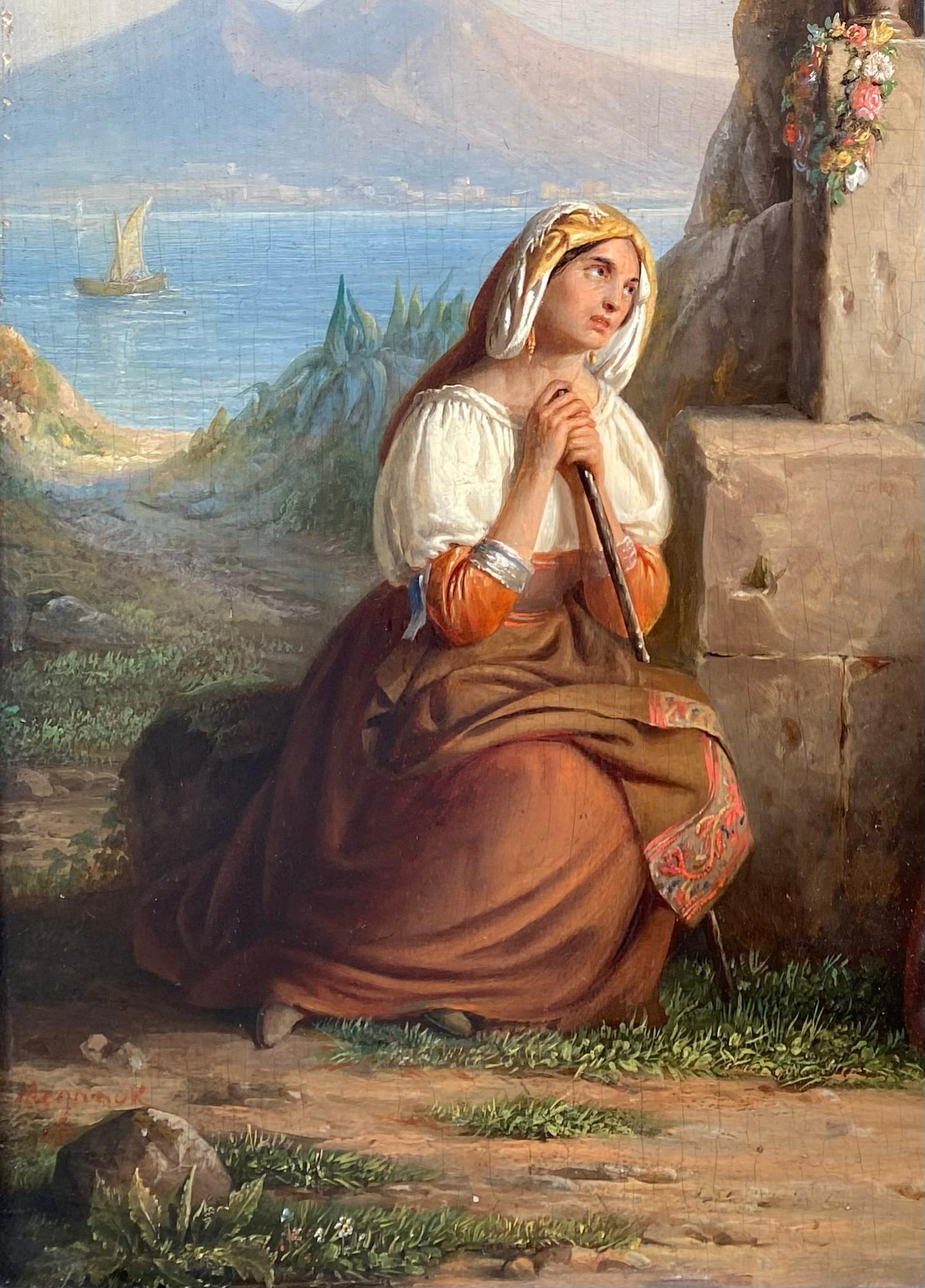 Ensemble en prière de Joseph Meganck ( 1807  - 1891 ), signé et daté de 1845 en vente 8