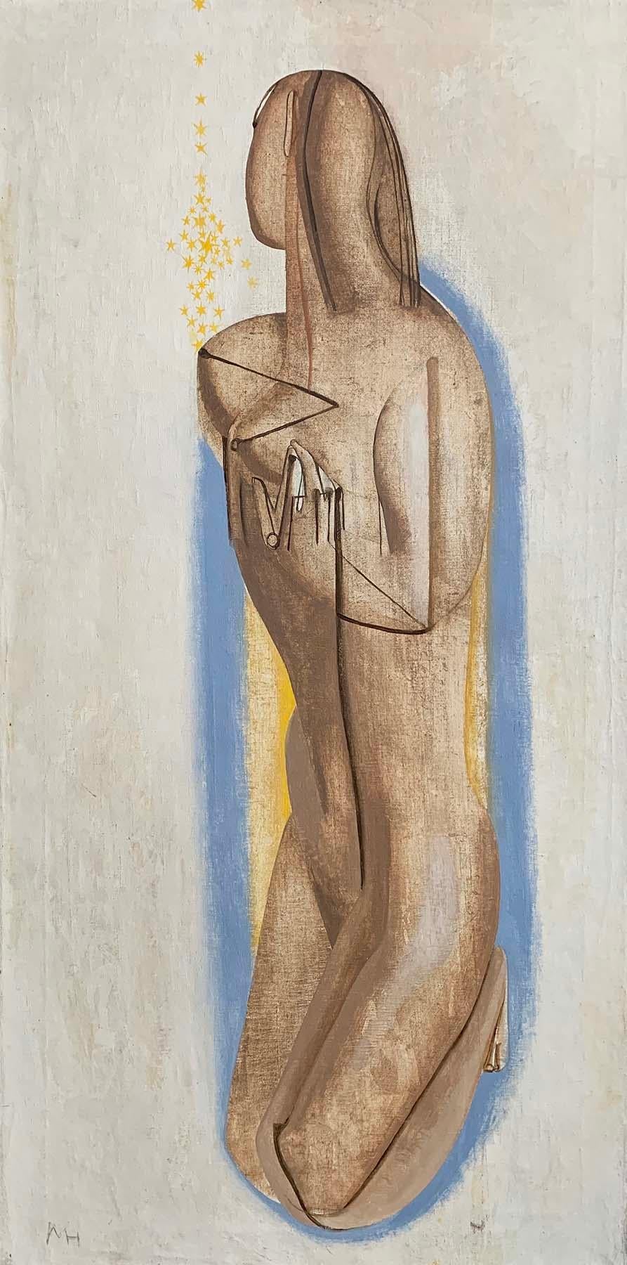 Joseph Mellor Hanson Nude Painting - Kneeing Nude