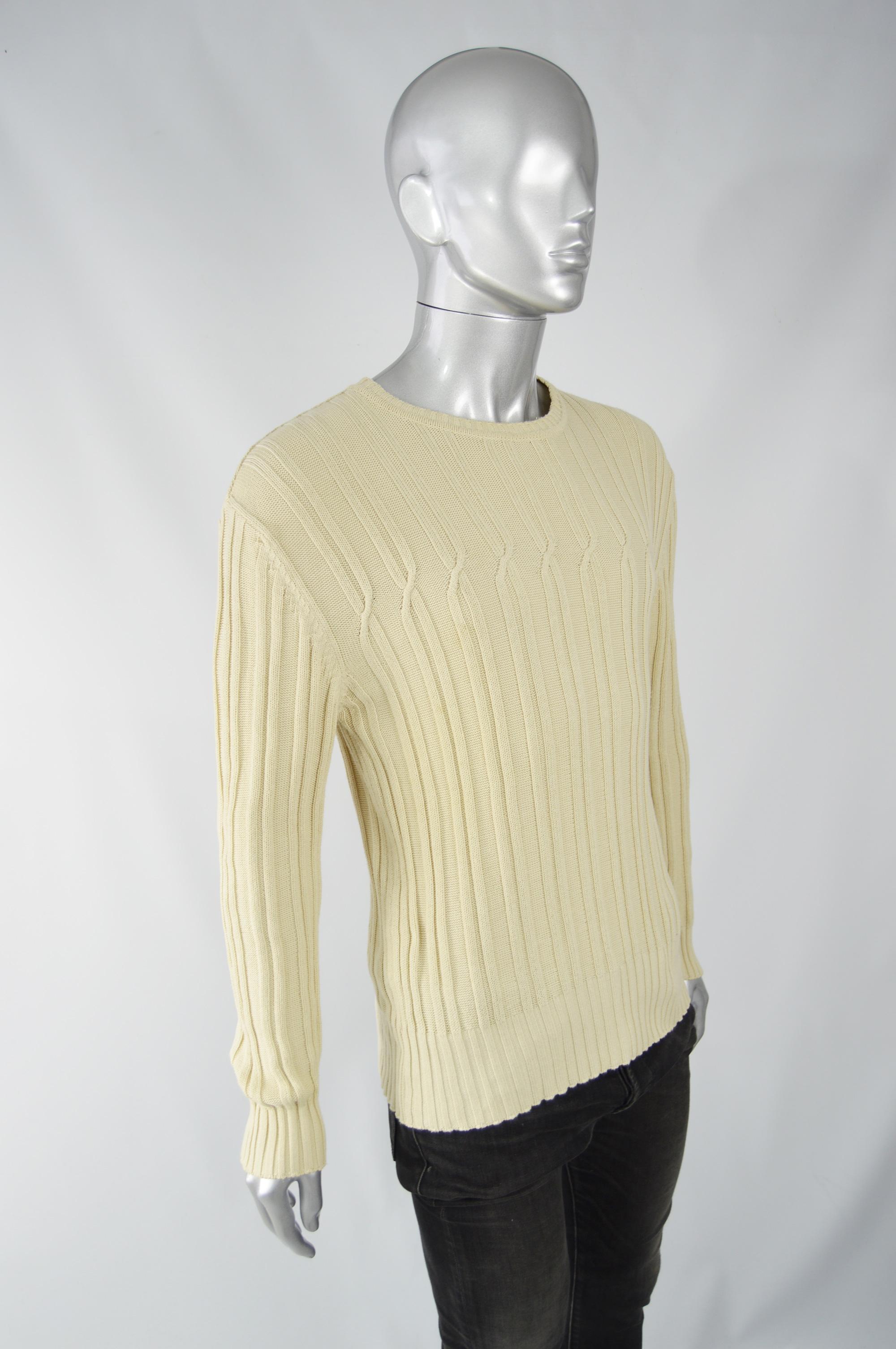 mens cream cable knit sweater