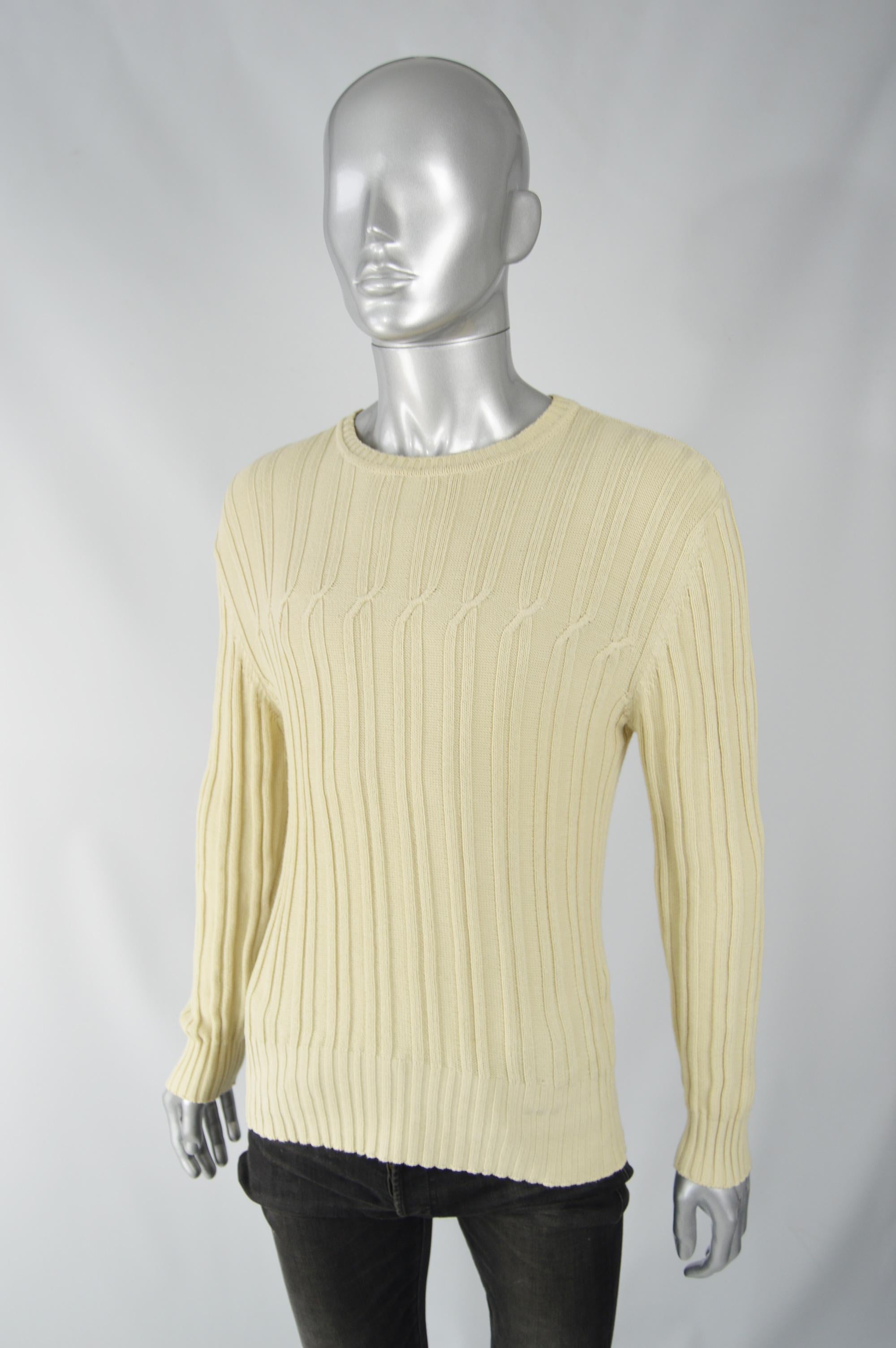 Beige Joseph Men's Cream Cable Knit Sweater