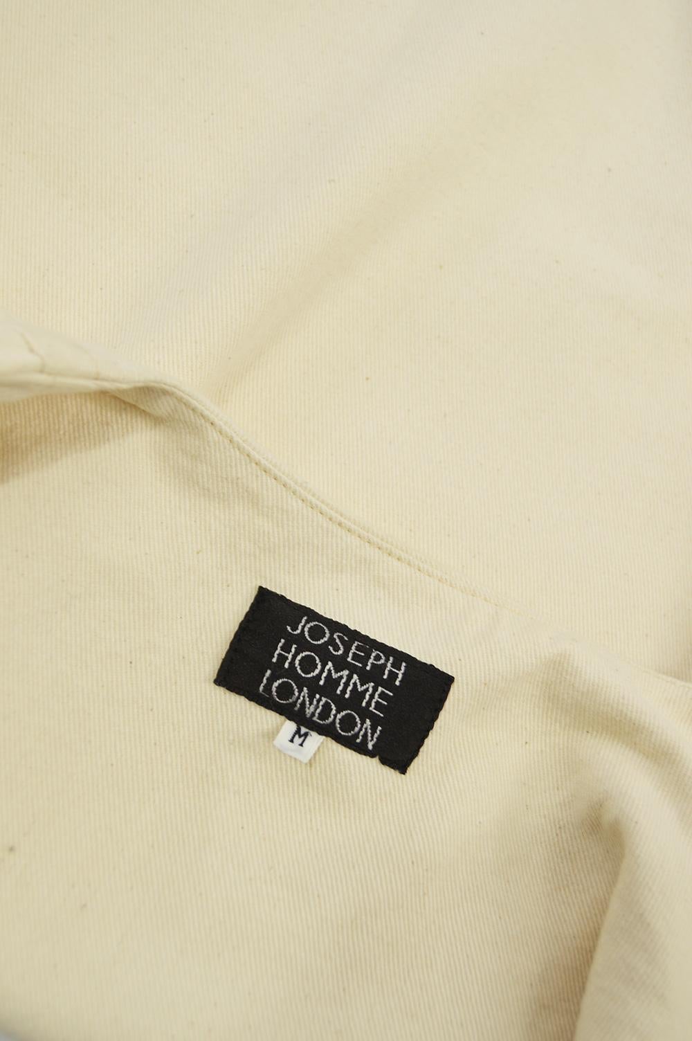 Joseph Men's Vintage Double Cloth Woven Beige Cotton Waistcoat Vest, 1980s For Sale 6
