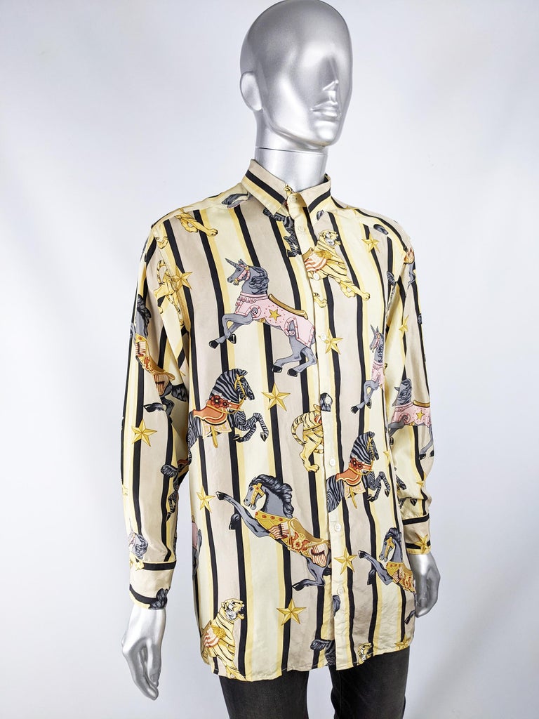 Joseph Mens Vintage Silk Long Sleeve Shirt For Sale at 1stDibs