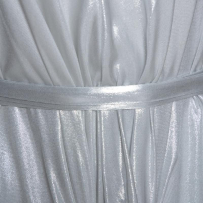 Joseph Metallic Silver Draped Front Mini Dress S Pour femmes en vente