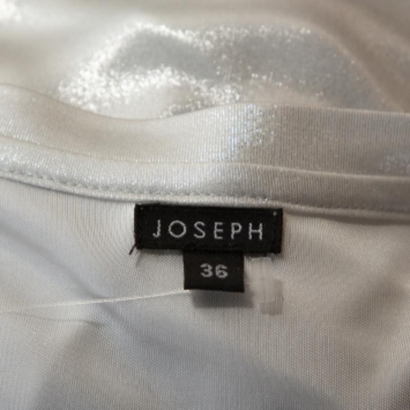Joseph Metallic Silver Draped Front Mini Dress S en vente 1