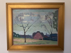 Quadro modernista americano di Townes dell'artista della Pennsylvania Joseph M. I. Plavcan