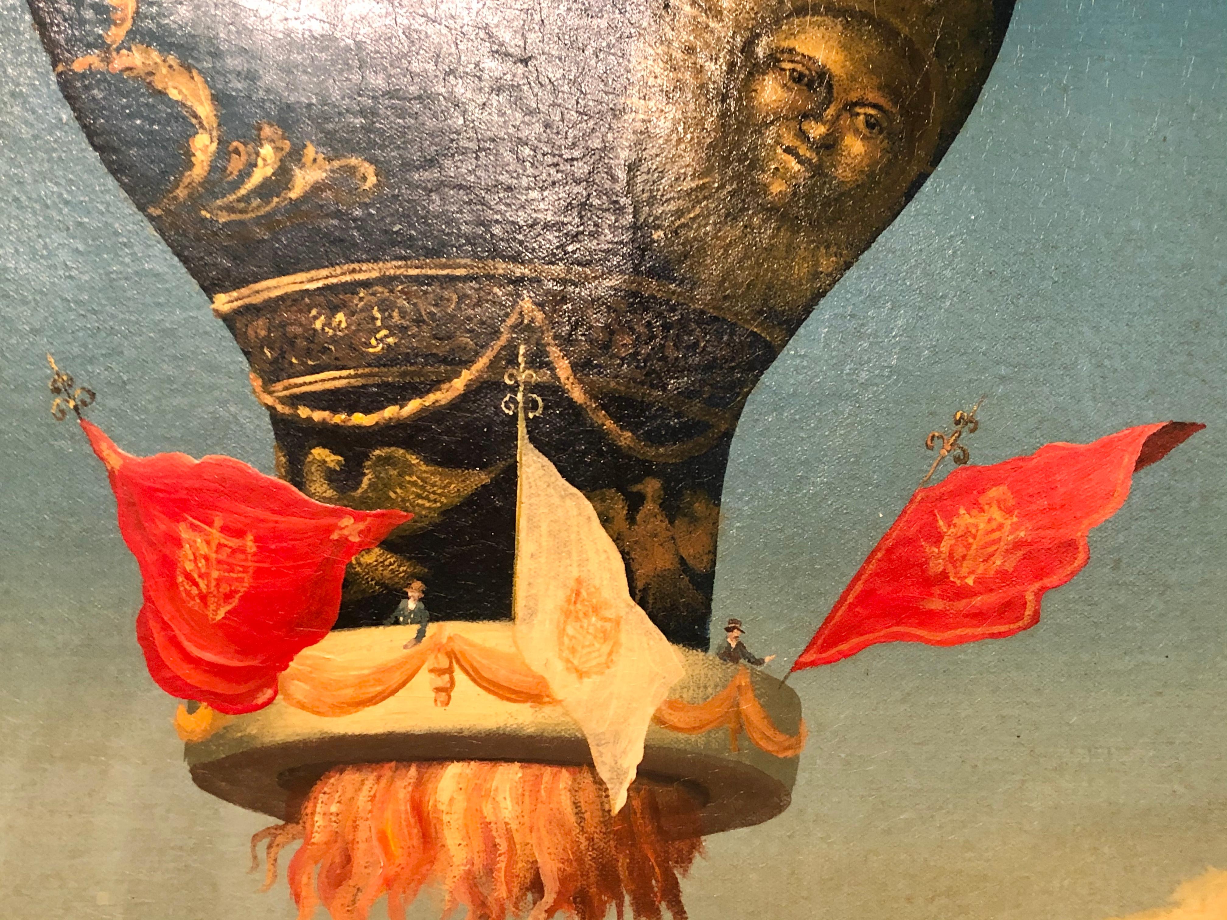 Mid-20th Century Joseph-Michel Montgolfier and Jacques-Étienne Montgolfier Oil Painting