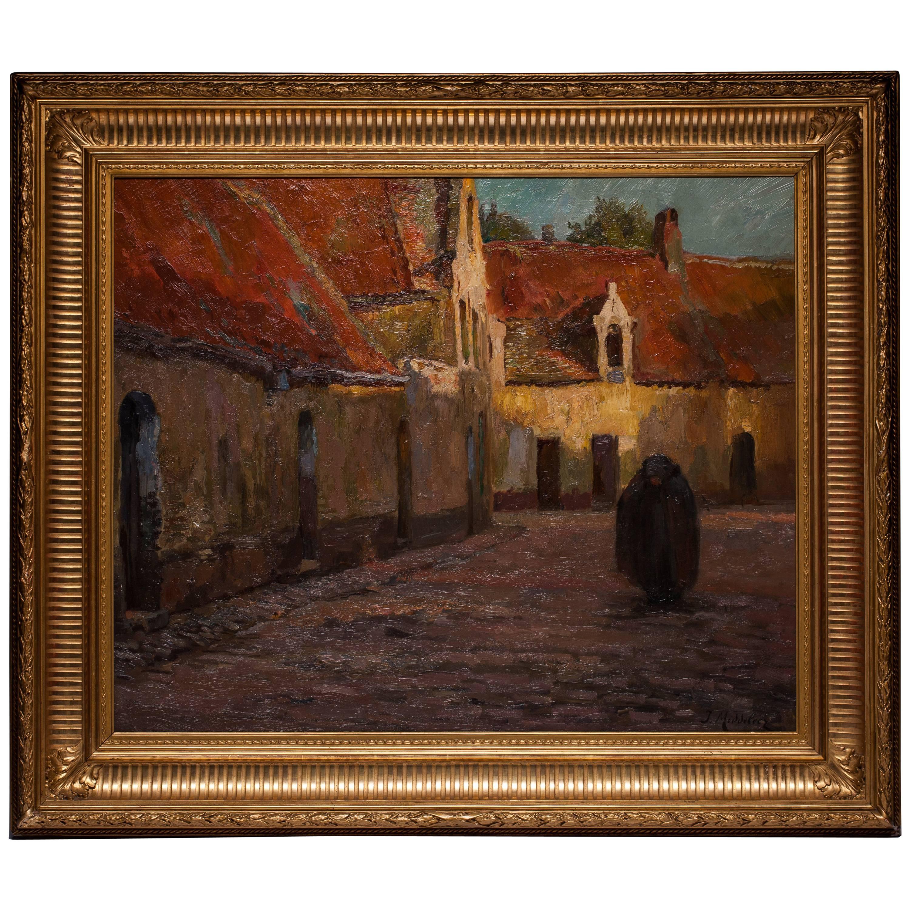 Joseph Middeleer Painting Brussels 1865-1934 Bruges For Sale