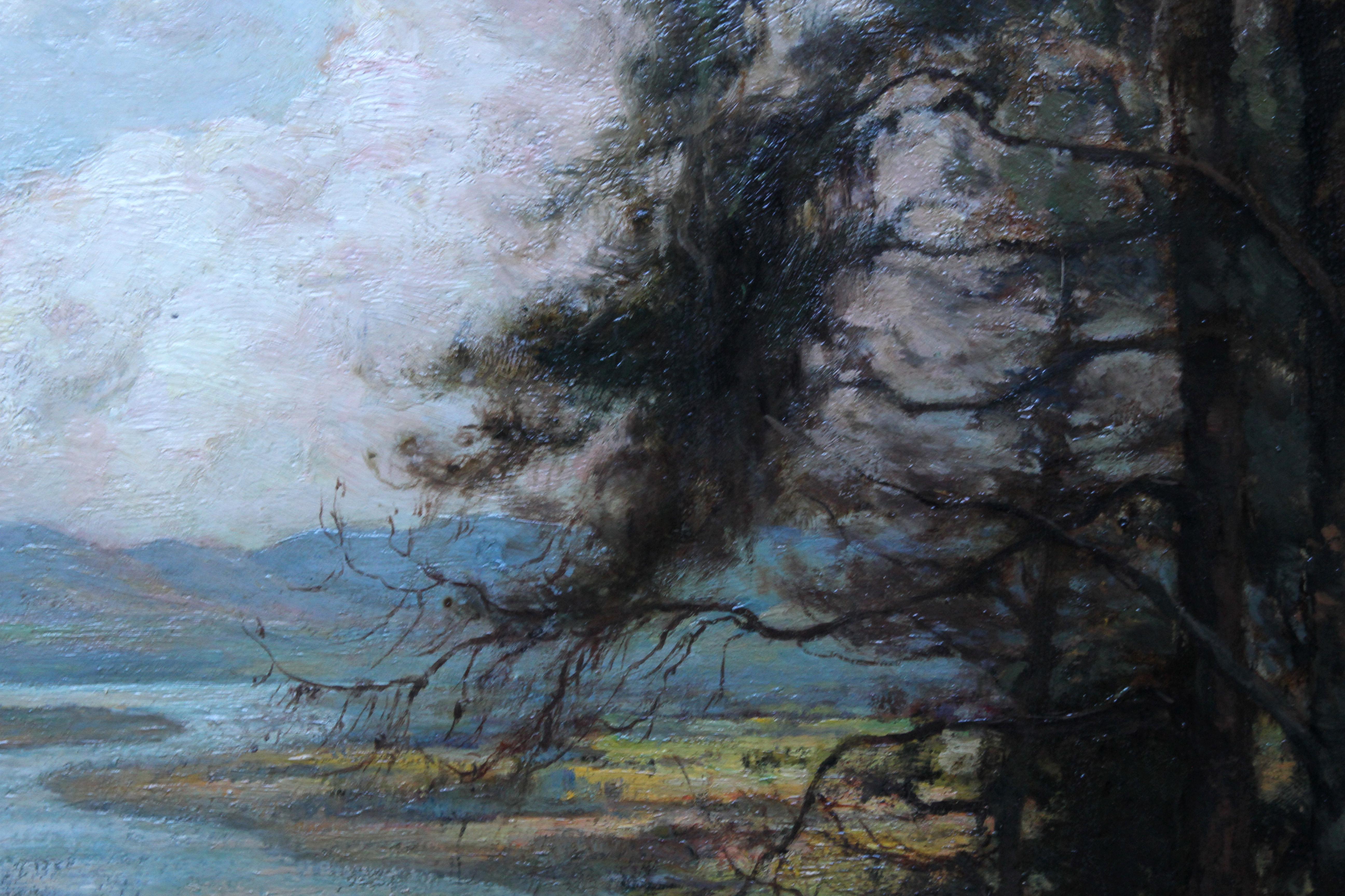 Fluss Tay Landschaft Schottland – schottische Kunst, viktorianisches impressionistisches Ölgemälde im Angebot 1