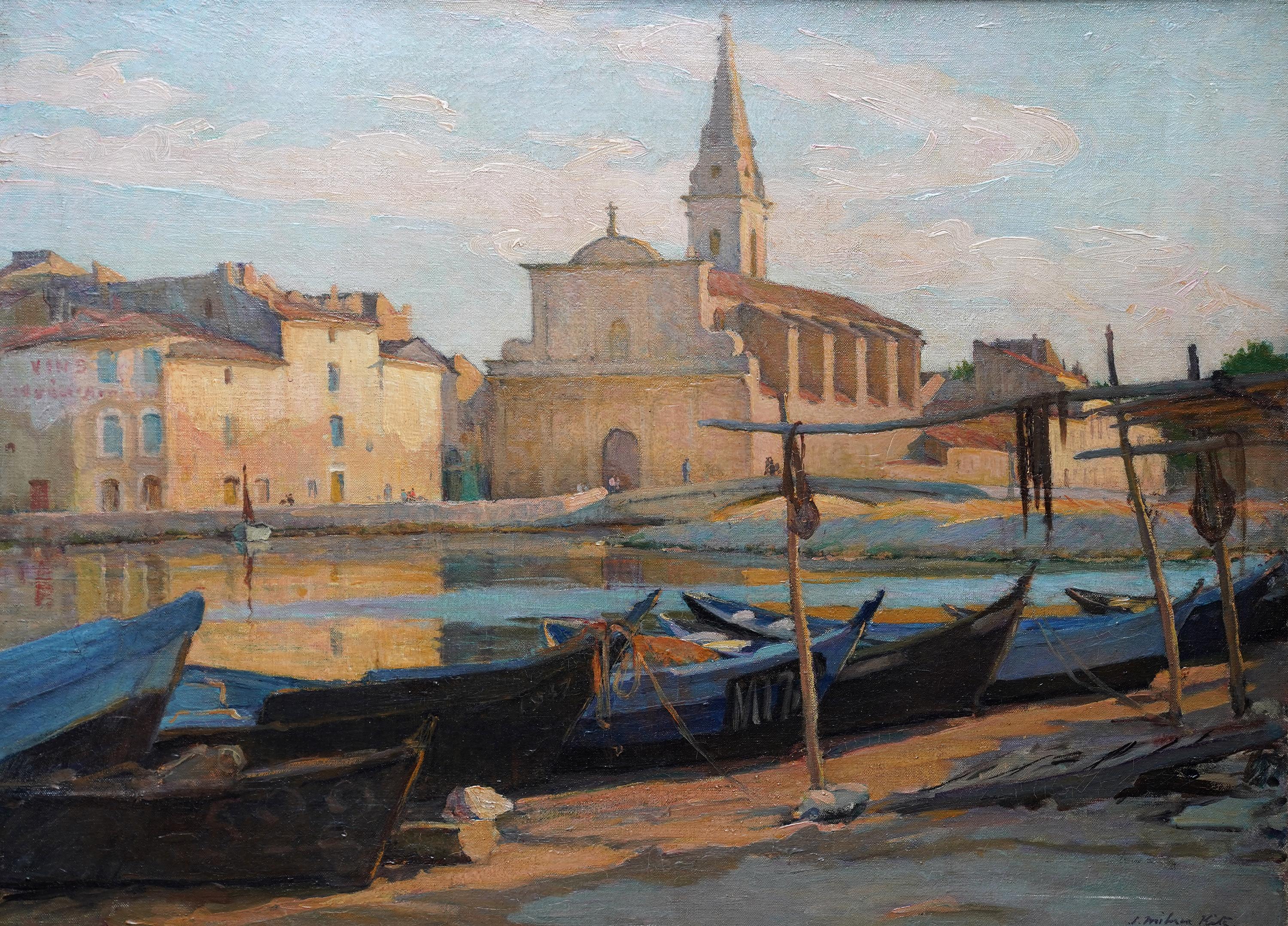 British Edwardian Canal Church Landscape Martigues France oil painting 5