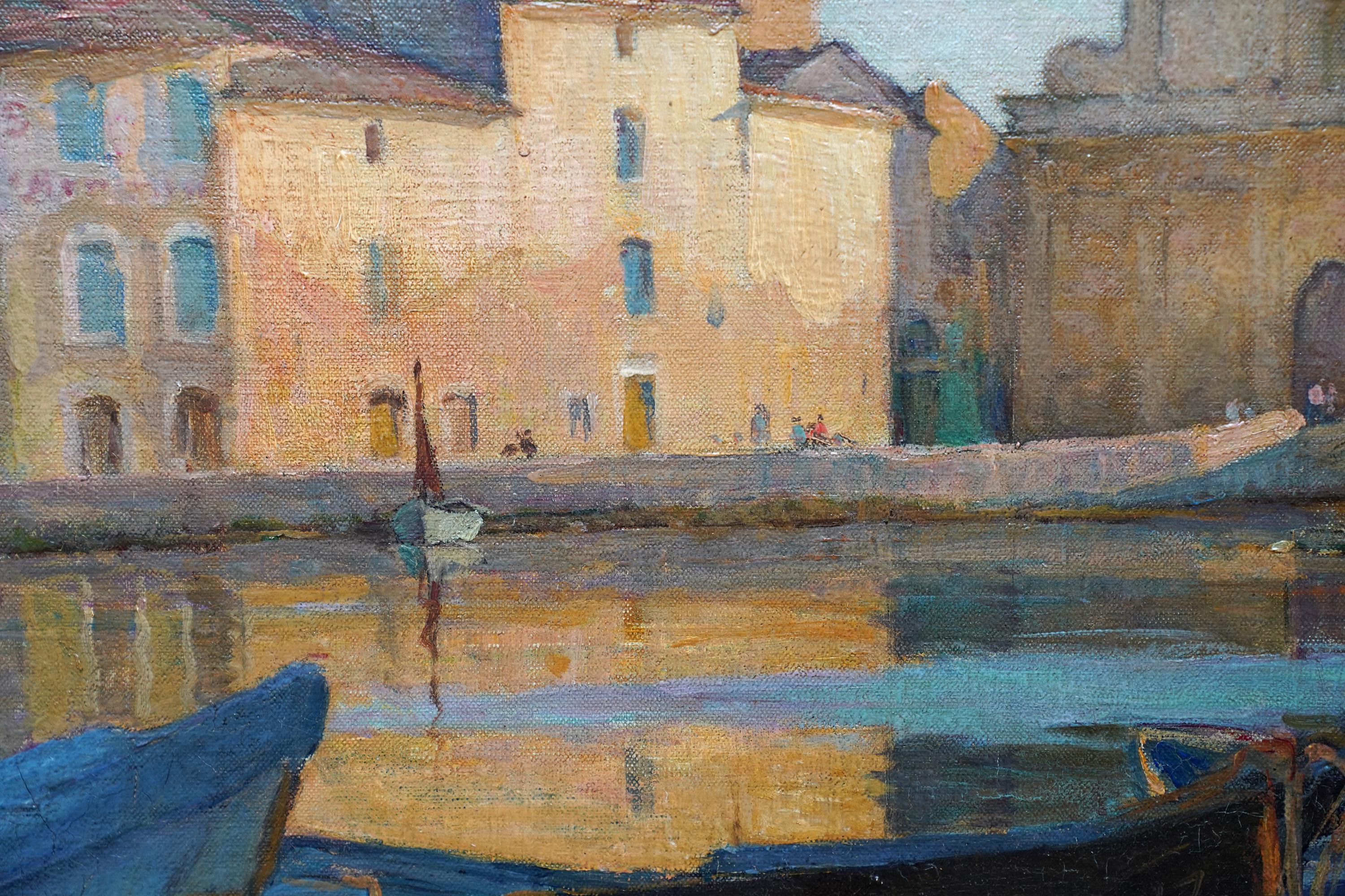 British Edwardian Canal Church Landscape Martigues France oil painting 2