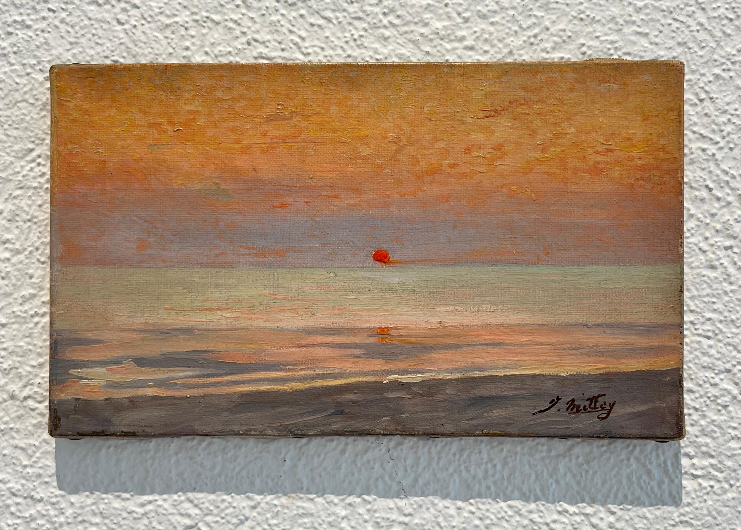 Coutainville sur mer, français - Painting de Joseph Mittey