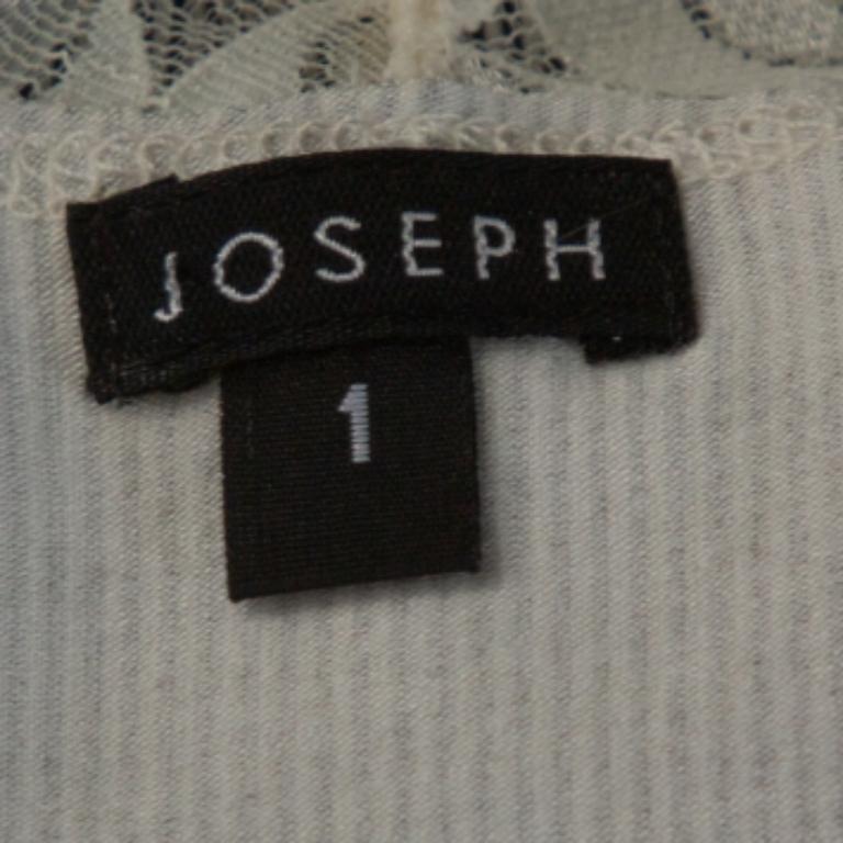 Joseph Monochrome Striped Knit Lace Trim Camisole Top XS For Sale 1