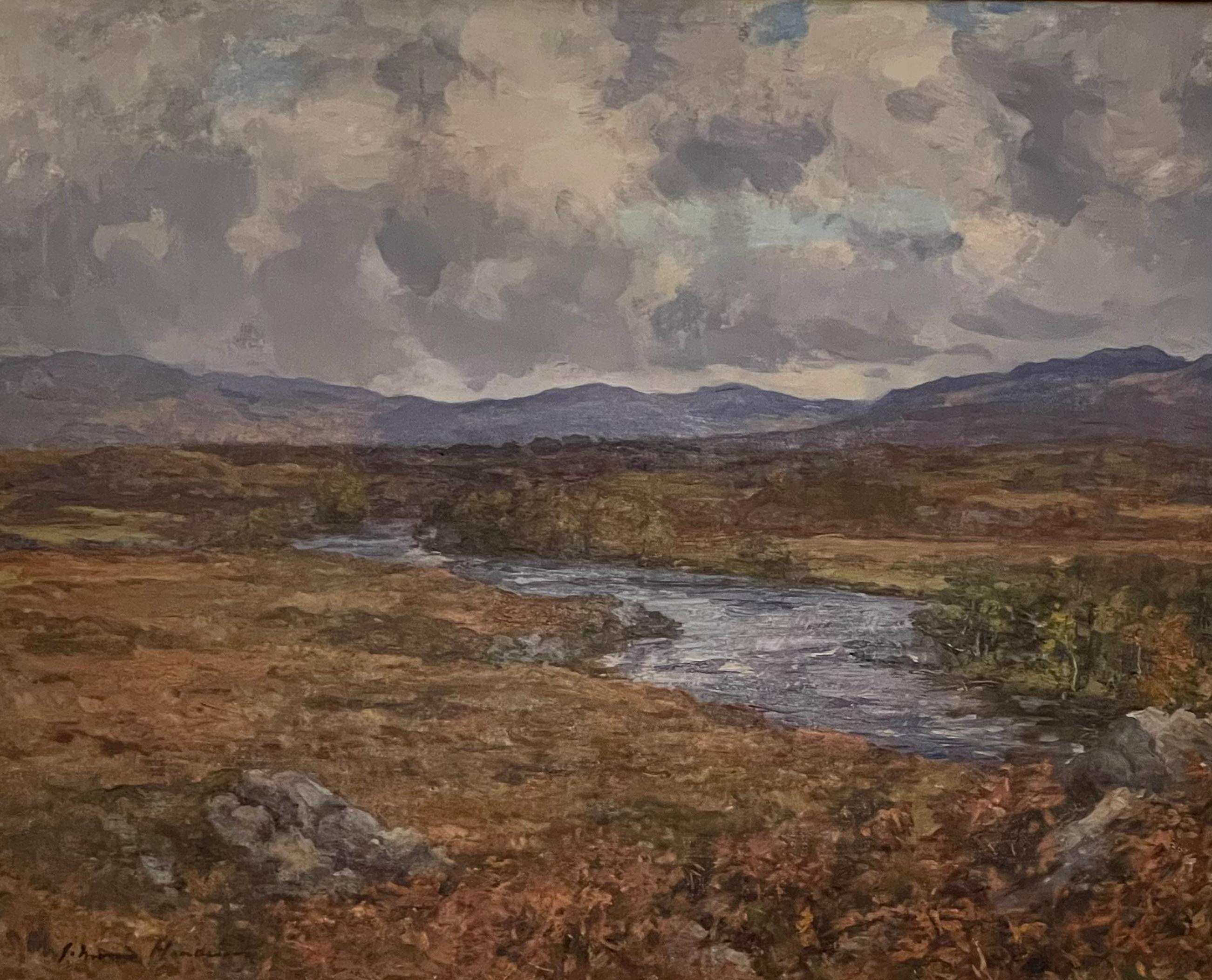 Scène de rivière d'automne - Naturalisme Painting par Joseph Morris Henderson