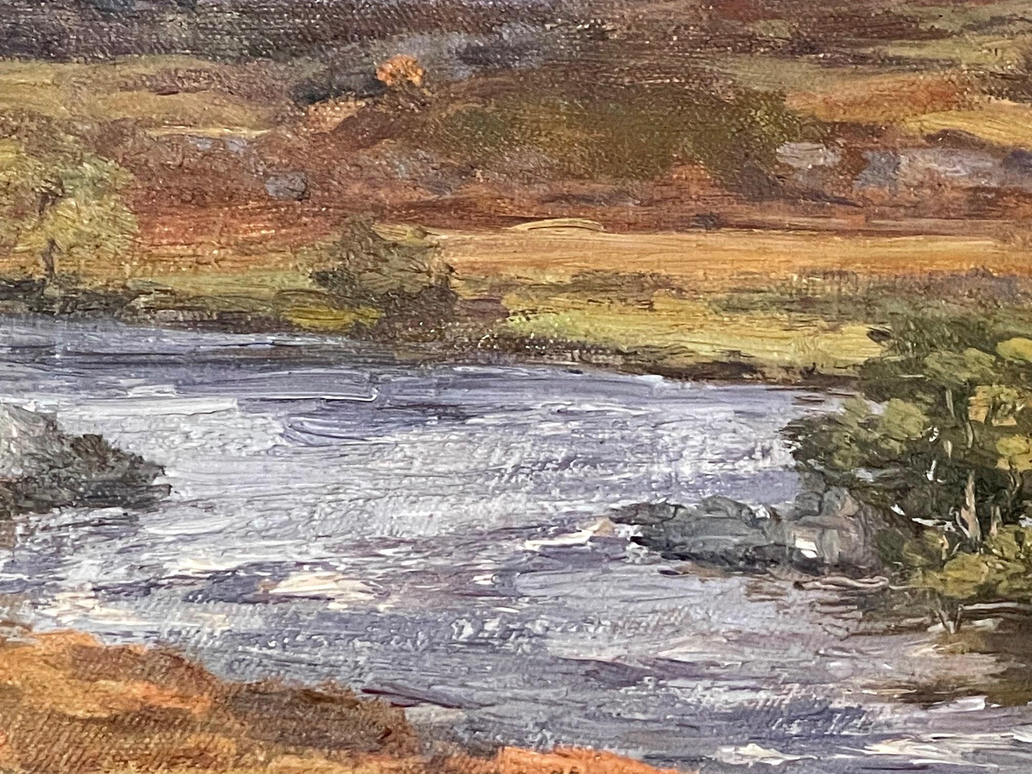 Autumnal River Scene - Brown Landscape Painting by Joseph Morris Henderson