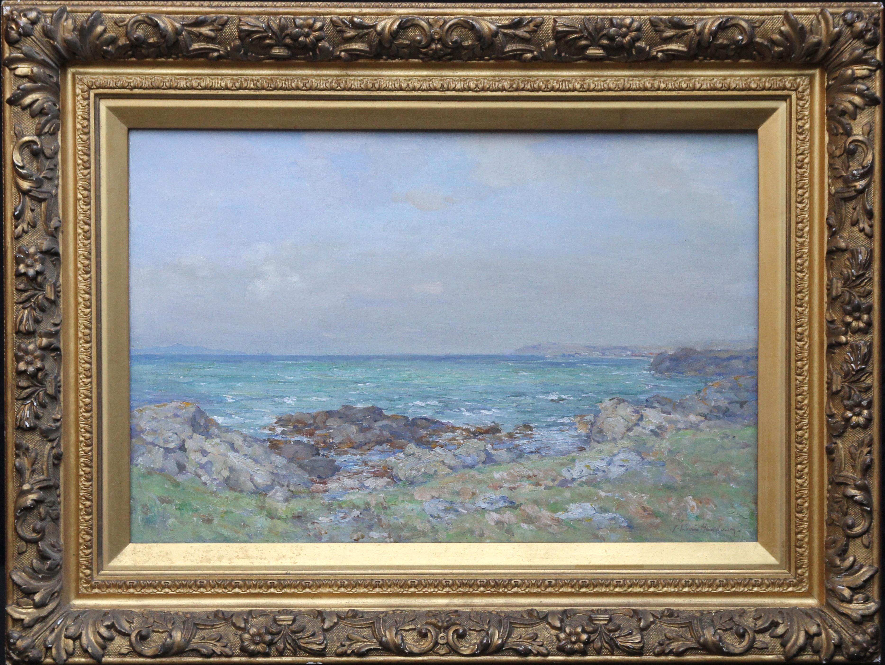 Joseph Morris Henderson Landscape Painting - Downan Shore Ballantrae - Scottish Impressionist oil painting sea view seascape