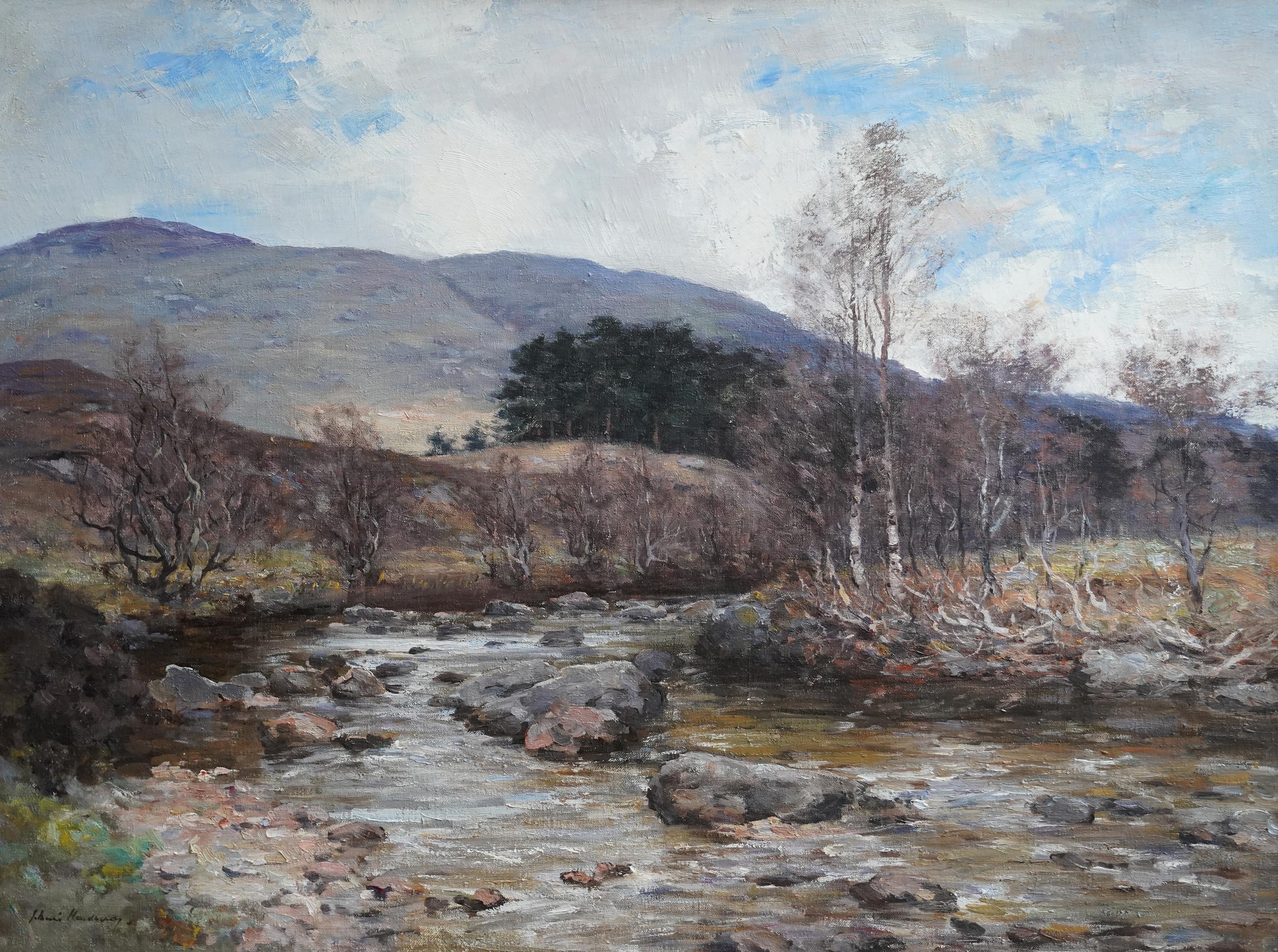 Moorland Stream Balquhidder - Scottish Impressionist  1923 exhib oil painting  - Painting by Joseph Morris Henderson
