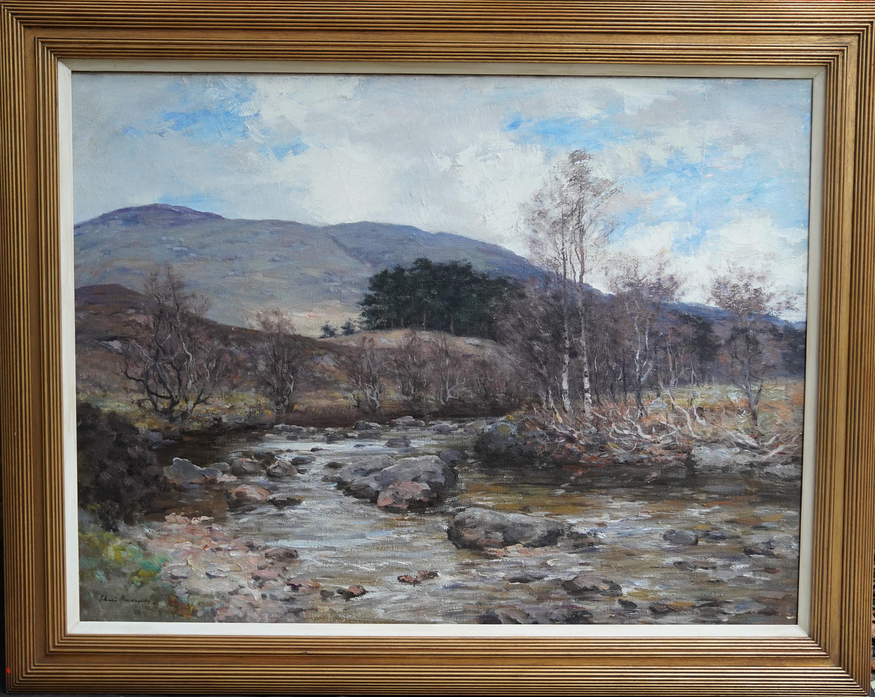Joseph Morris Henderson Landscape Painting - Moorland Stream Balquhidder - Scottish Impressionist  1923 exhib oil painting 