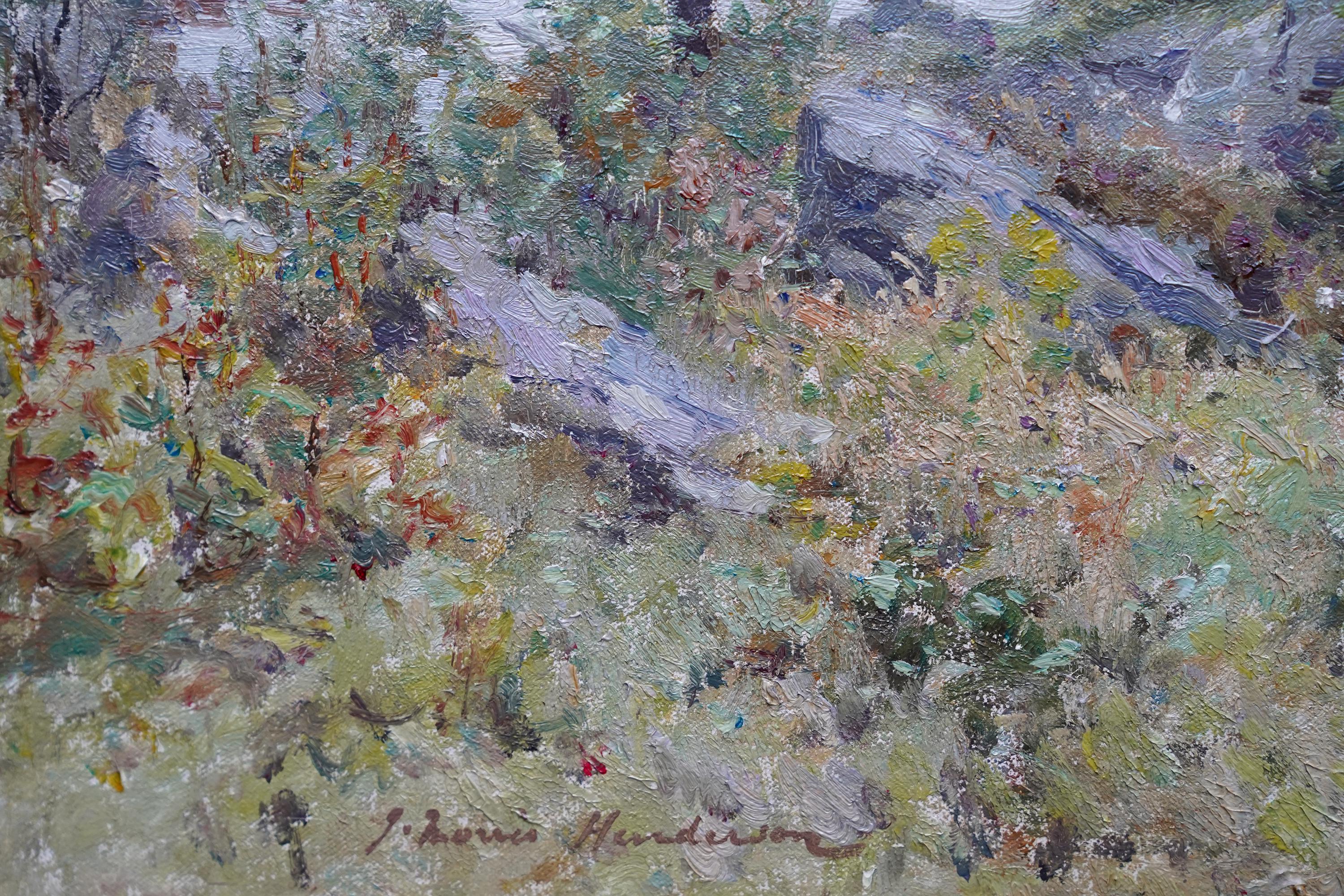 Peinture à l'huile impressionniste victorienne de paysage du Perthshire avec vue sur la côte écossaise  en vente 1