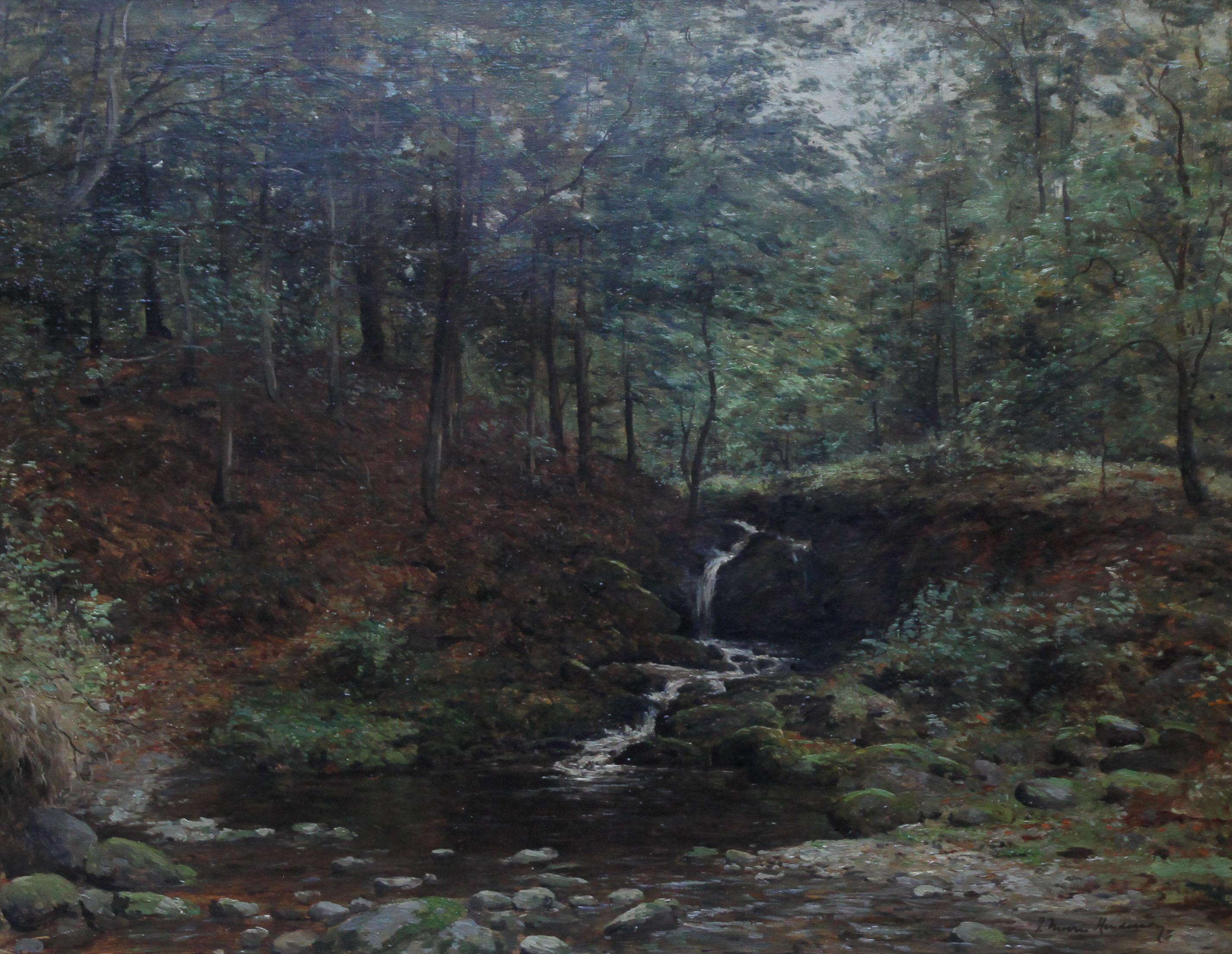 Scottish River Landscape Stirling - Impressionist art 1900 oil painting Scotland - Painting by Joseph Morris Henderson