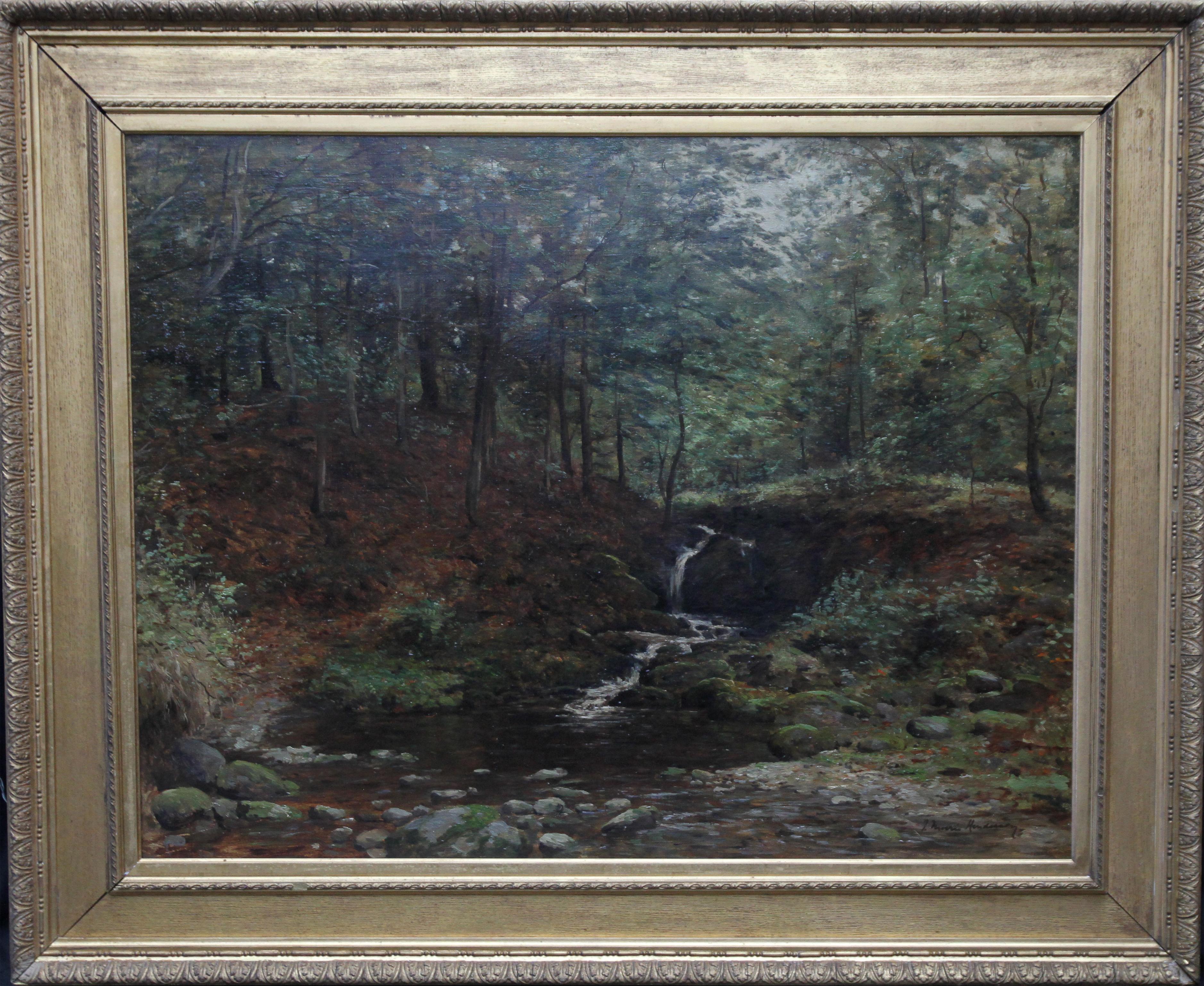 Joseph Morris Henderson Landscape Painting - Scottish River Landscape Stirling - Impressionist art 1900 oil painting Scotland