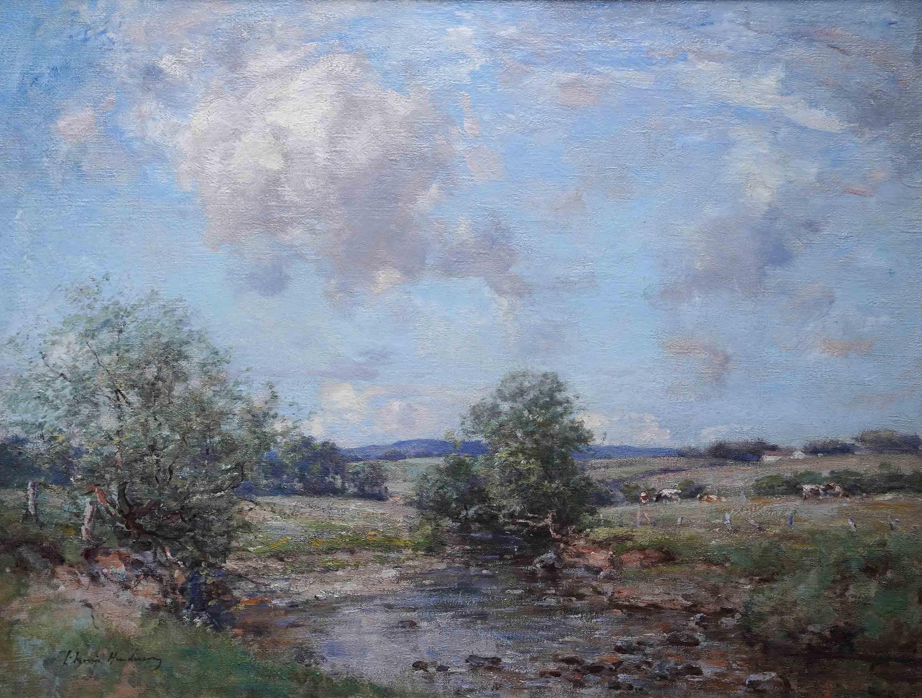 Stirling River Landscape Scotland - Scottish Impressionist 1910 art oil painting - Painting by Joseph Morris Henderson