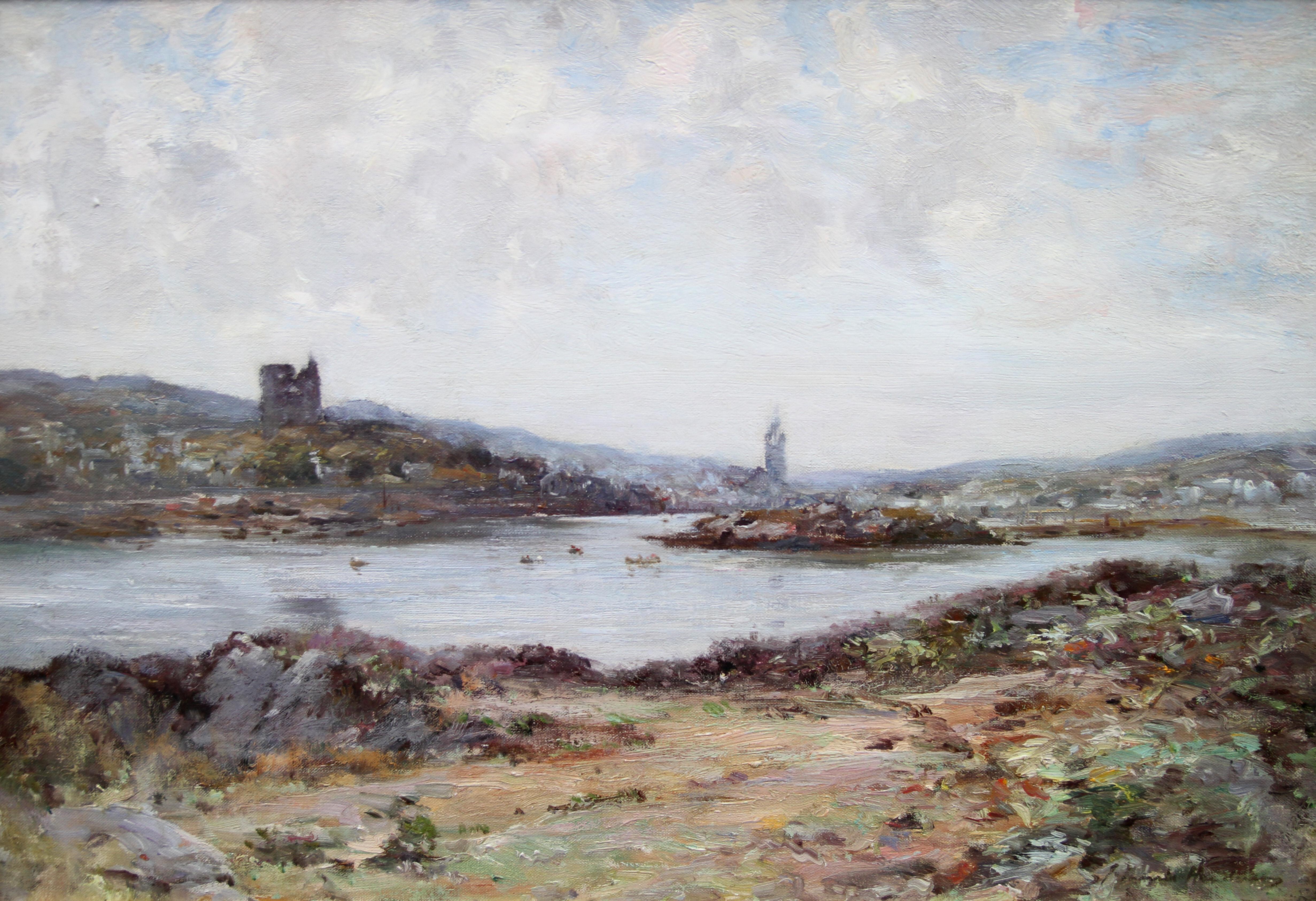 Tabert Castle Loch Fyne Scotland - Scottish Impressionist art oil painting - Painting by Joseph Morris Henderson